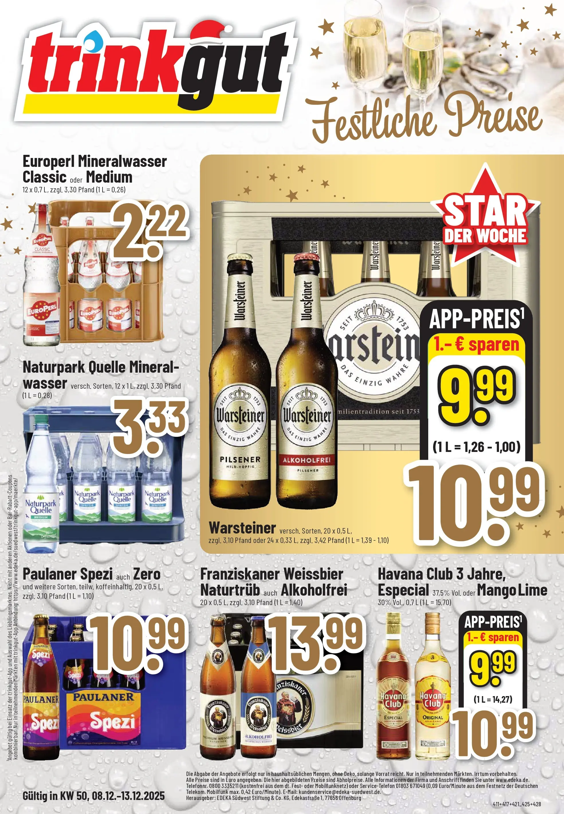 Trinkgut - trinkgut: Wochenangebote (ab 07.12.2025) » Angebote online | Seite: 1 | Produkte: Havana club, Paulaner spezi, Warsteiner, Mango