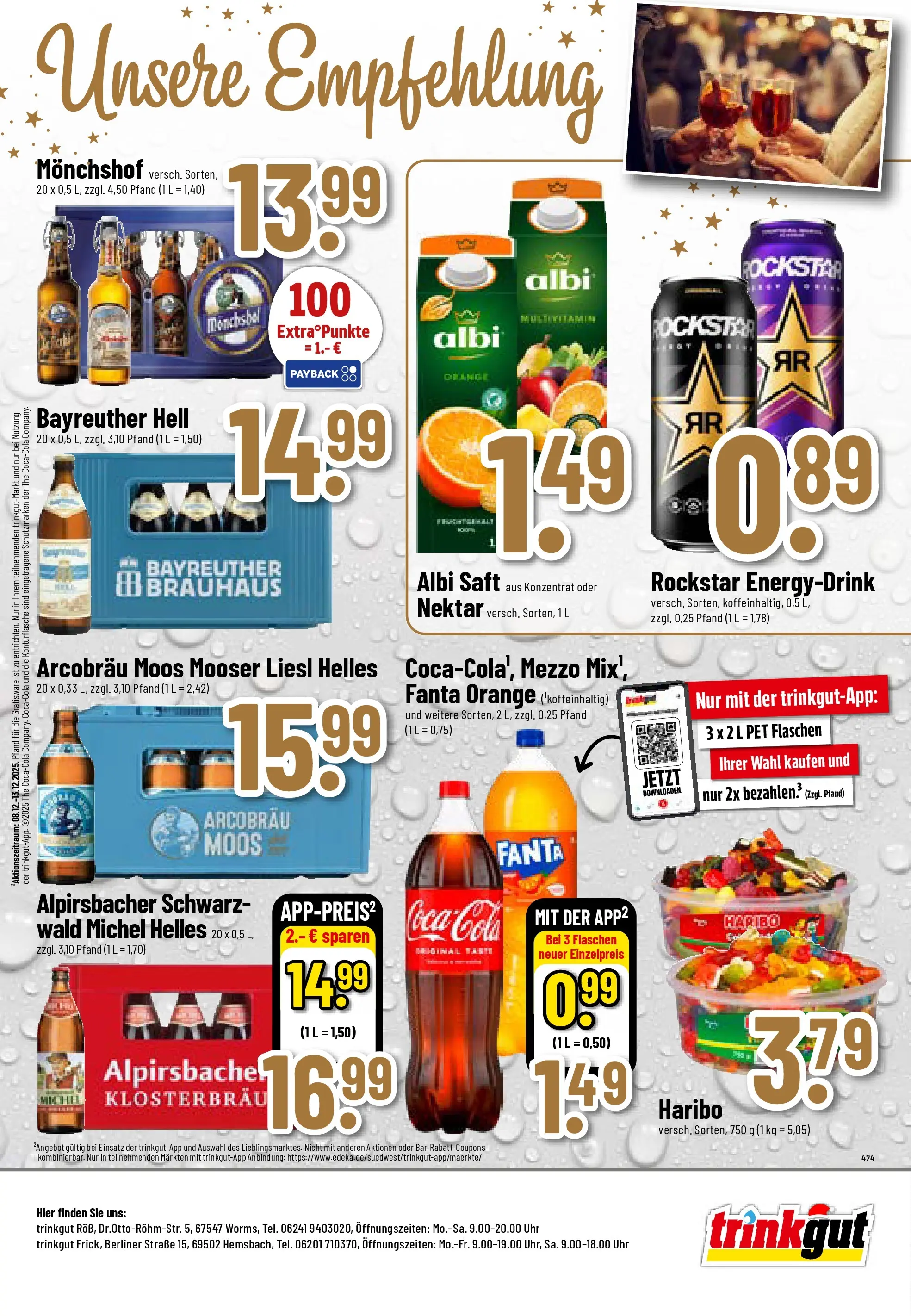 Trinkgut - trinkgut: Wochenangebote (ab 07.12.2025) » Angebote online | Seite: 12 | Produkte: Berliner, Monchshof, Haribo, Saft
