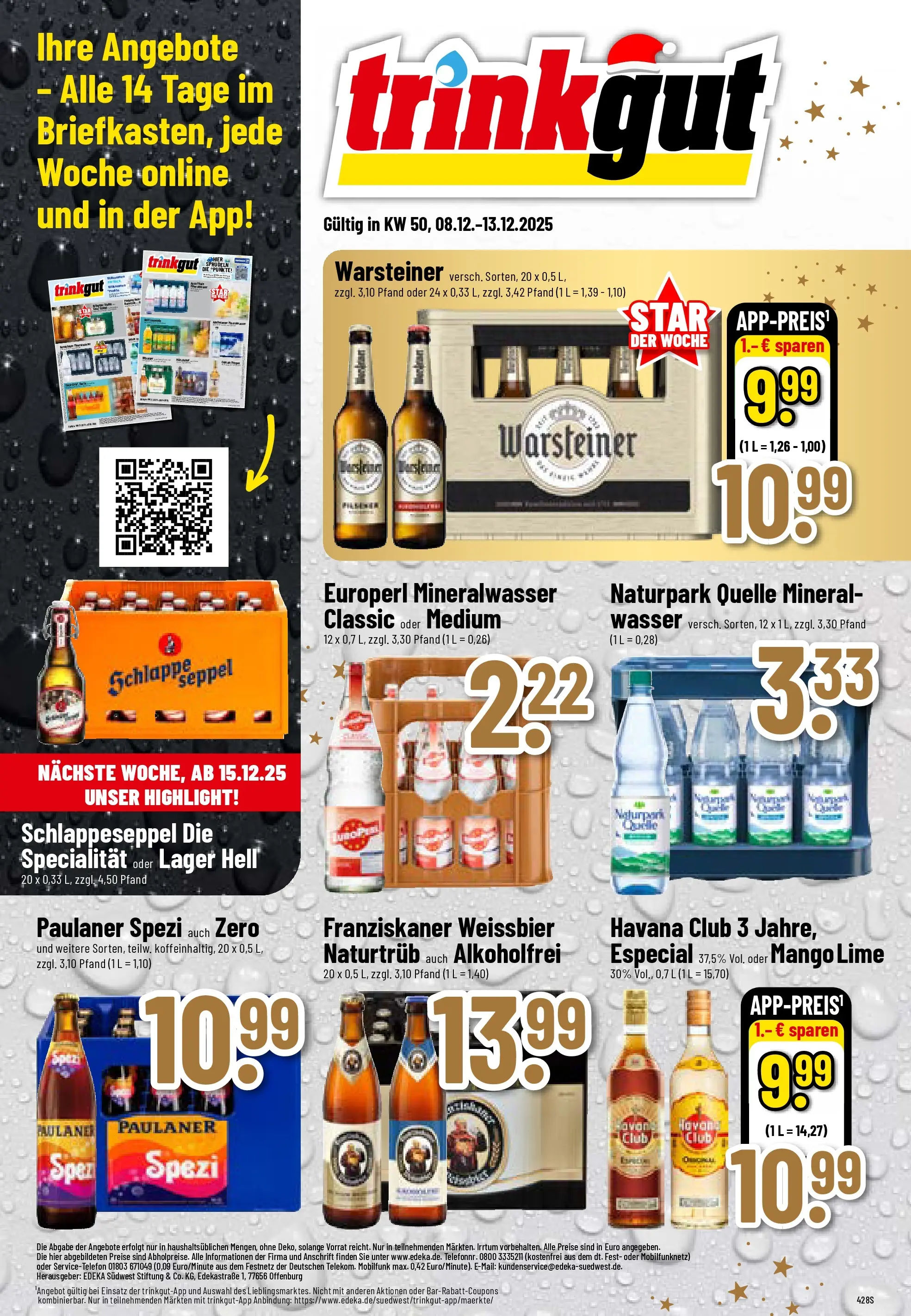 Trinkgut - trinkgut: Wochenangebote (ab 07.12.2025) » Angebote online | Seite: 1 | Produkte: Franziskaner, Weißbier, Wasser, Mango