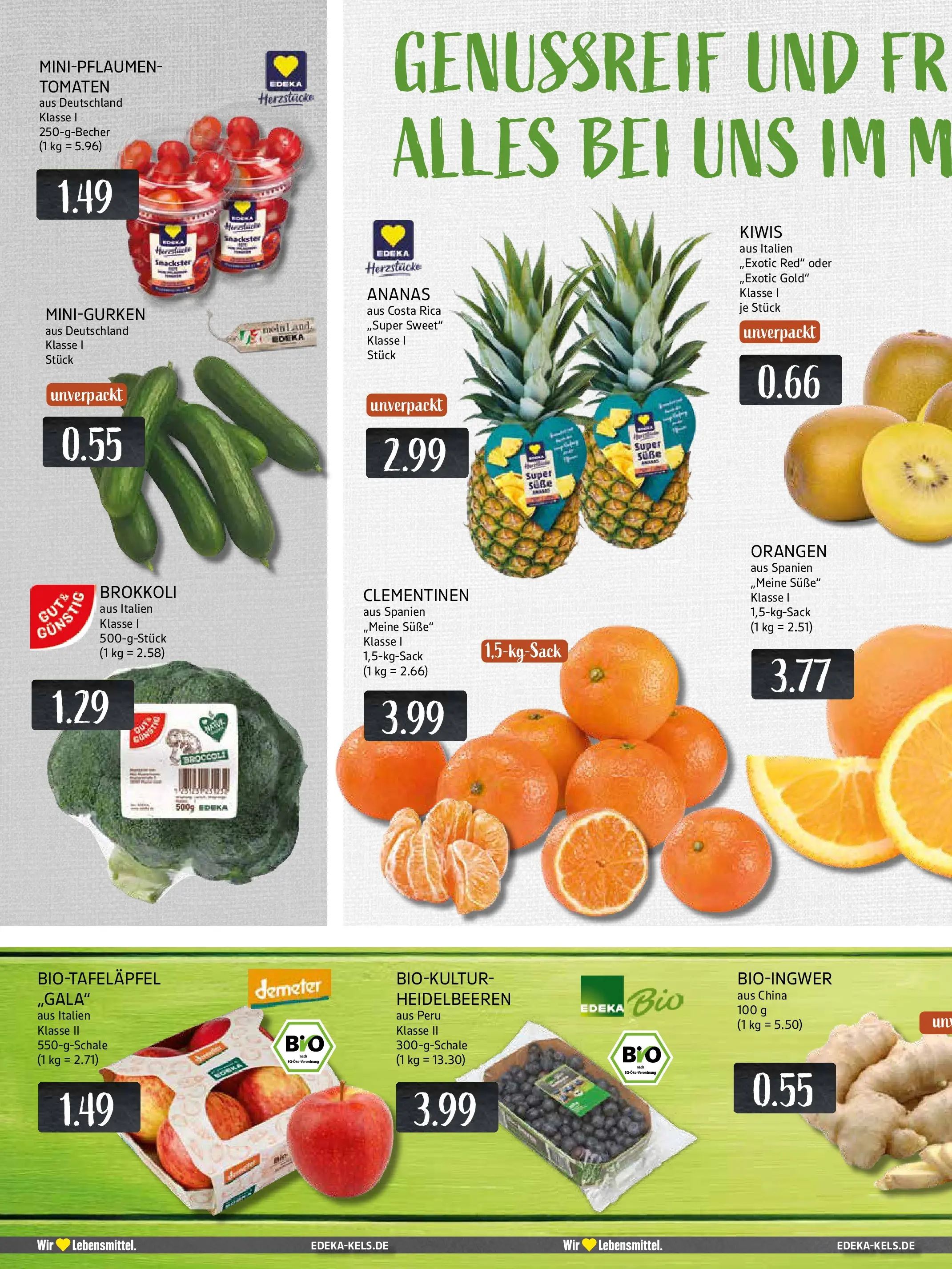 Edeka prospekt Essen	 (ab 01.12.2025) » Angebote Online | Seite: 8 | Produkte: Orangen, Ananas, Tomaten, Heidelbeeren