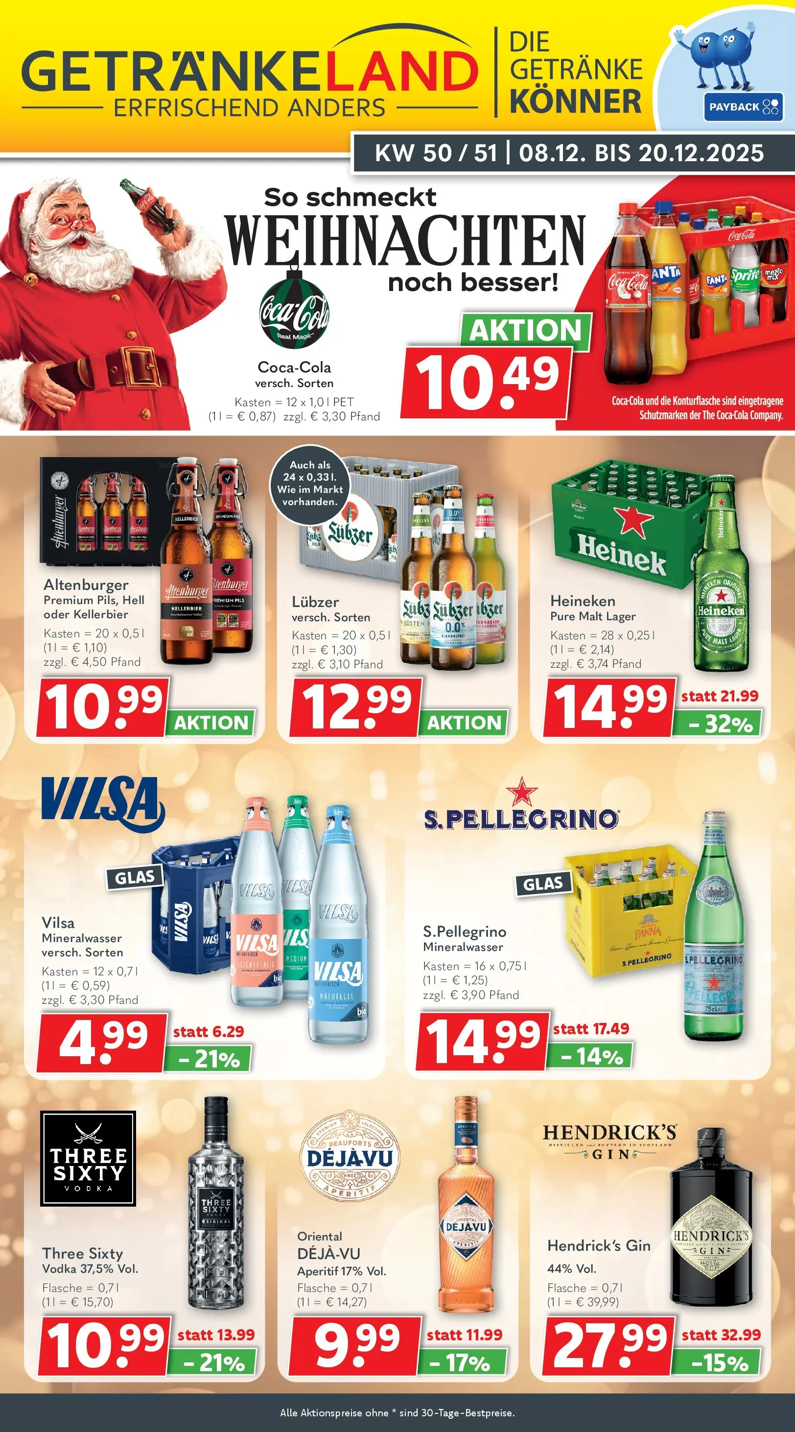 Getränkeland - Getränkeland: Getränkeangebote (ab 08.12.2025) zum Blättern | Seite: 1 | Produkte: Fanta, Cola, Heineken, Gin