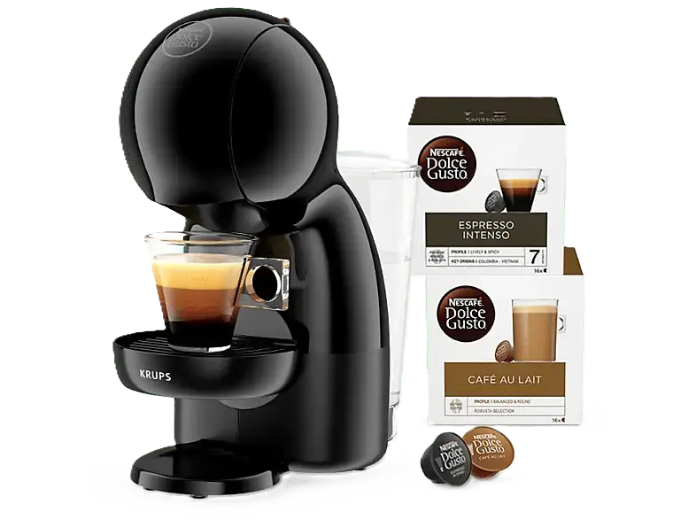 Krups KP1A3B.20AT Dolce Gusto Piccolo XS Kaffeemaschine inkl. 32 Kaffeekapseln, Anthrazit