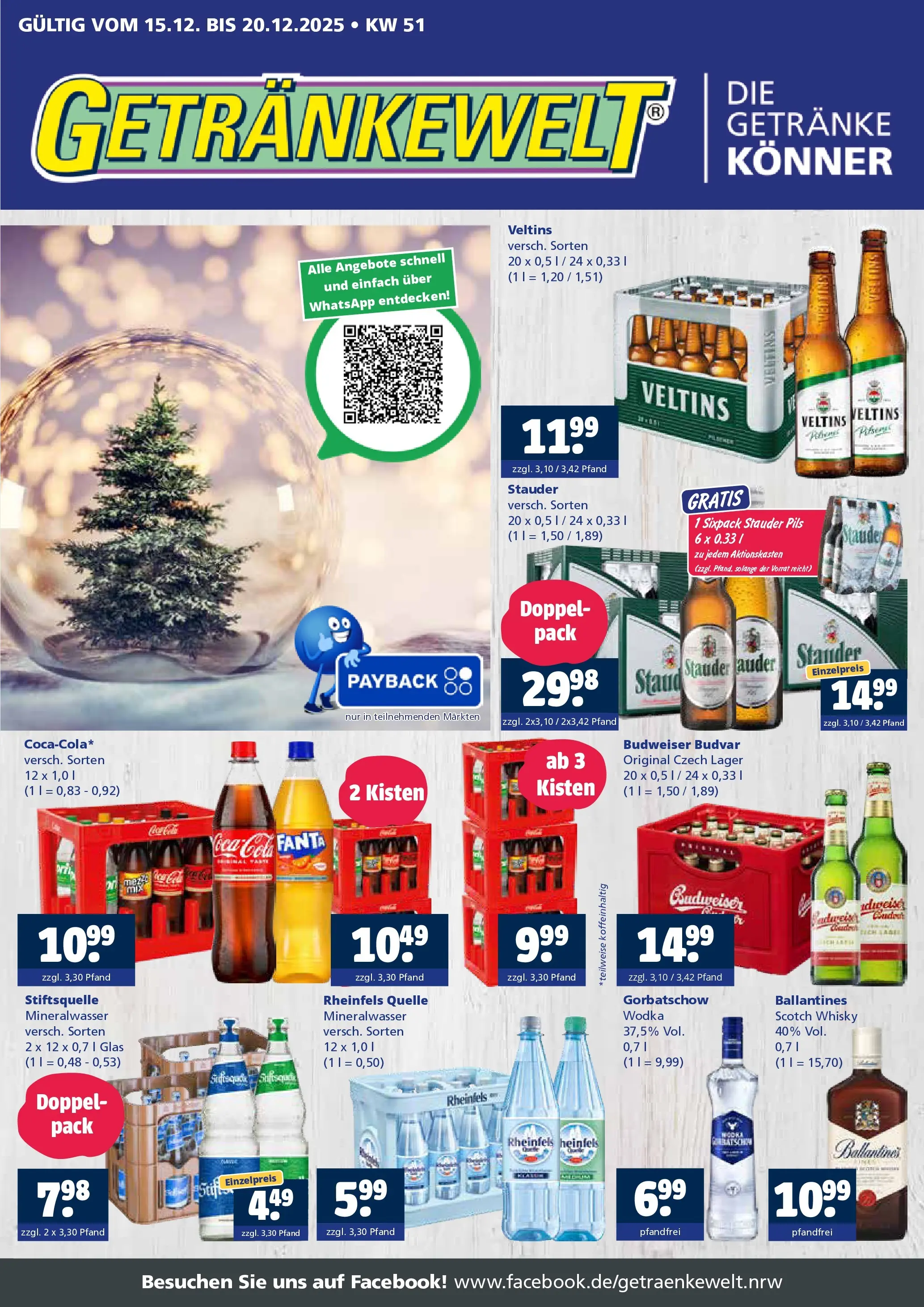 Entdecke - Getränkewelt HSE: Getränkeangebote (ab 14.12.2025) zum Blättern | Seite: 1 | Produkte: Whisky, Fanta, Mineralwasser, Rheinfels quelle