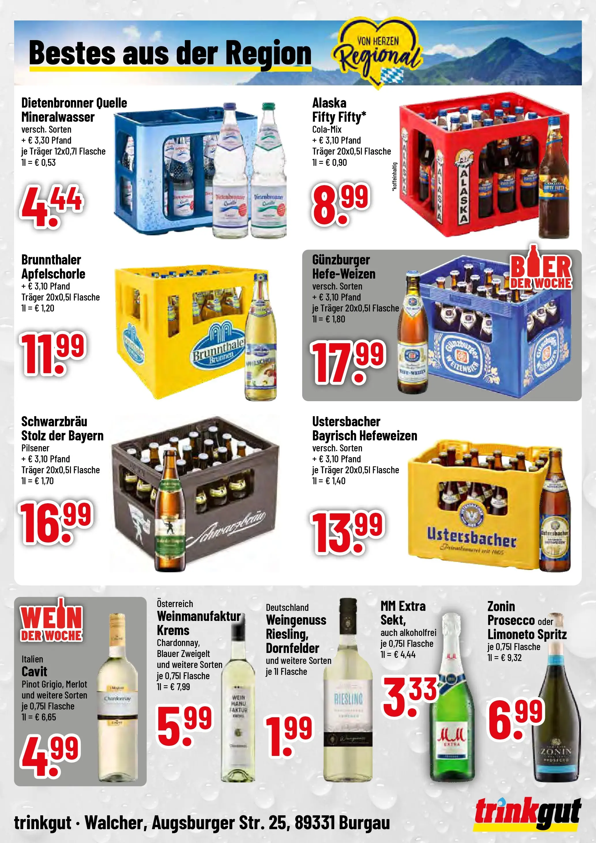 Trinkgut - trinkgut: Wochenangebote (ab 07.12.2025) » Angebote online | Seite: 4 | Produkte: Merlot, Mineralwasser, Prosecco, Wein