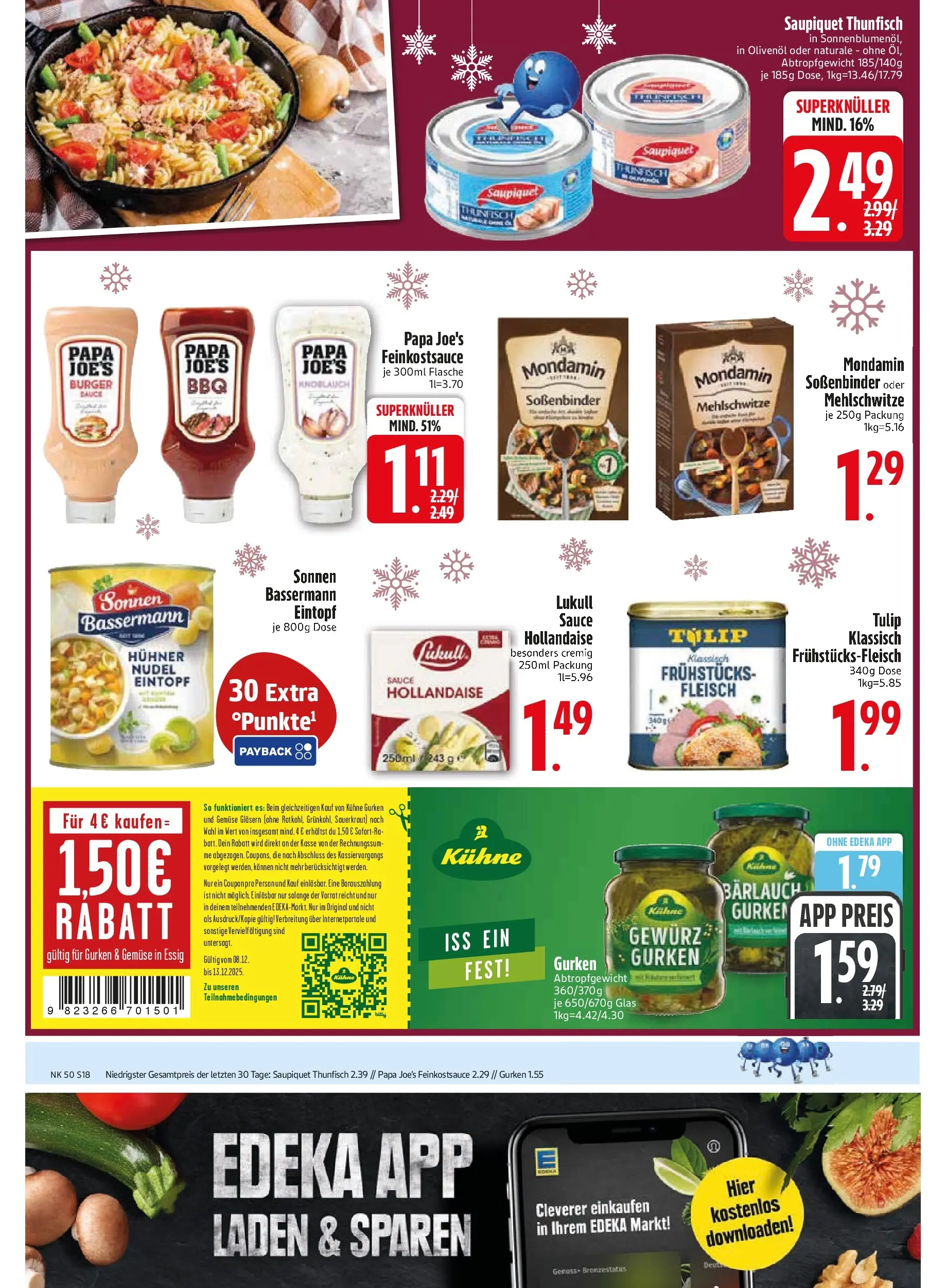 Edeka prospekt Zwiesel	 (ab 07.12.2025) » Angebote Online | Seite: 20 | Produkte: Thunfisch, Burger, Gemüse, Gurken