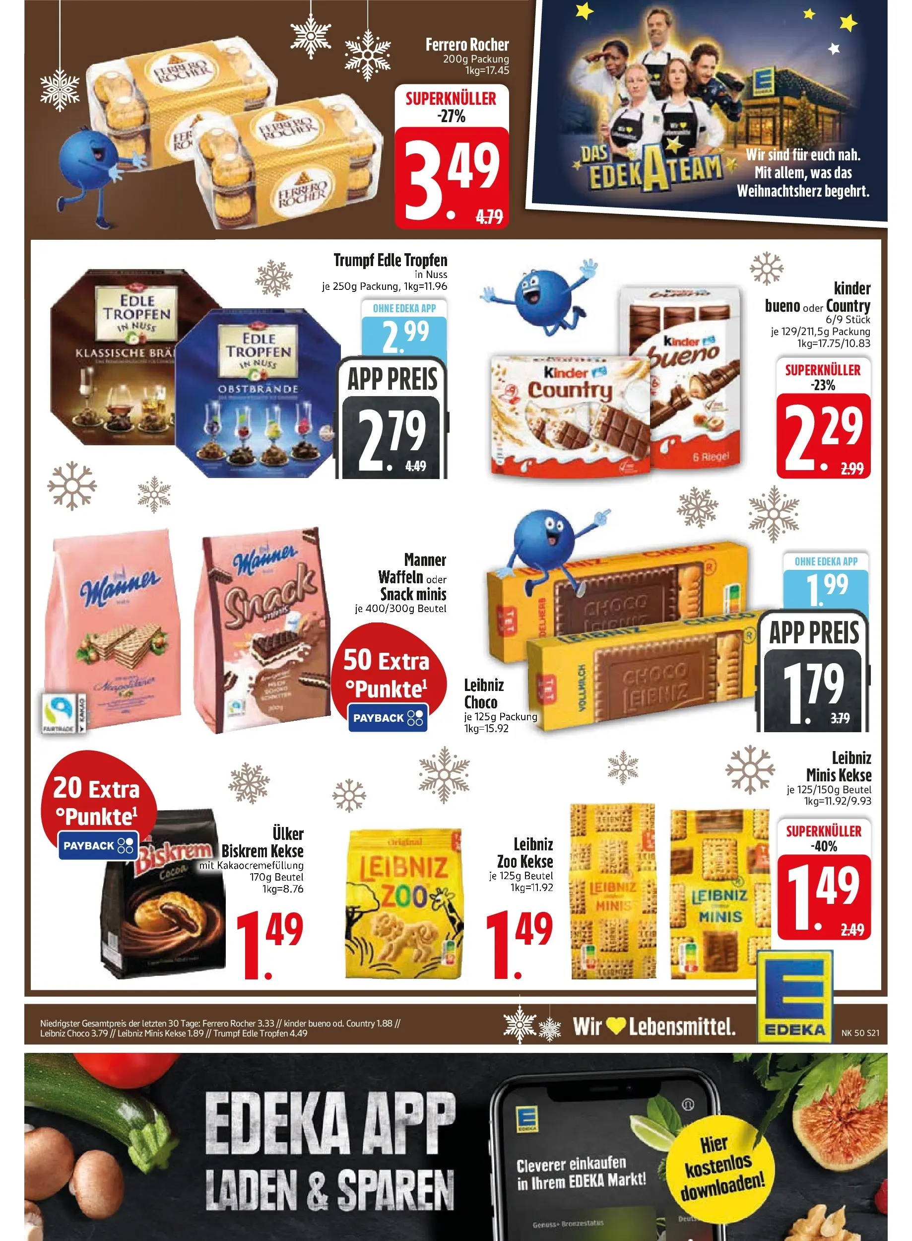 Edeka prospekt Zwiesel	 (ab 07.12.2025) » Angebote Online | Seite: 23 | Produkte: Ferrero rocher, Kinder bueno, Waffeln, Kekse