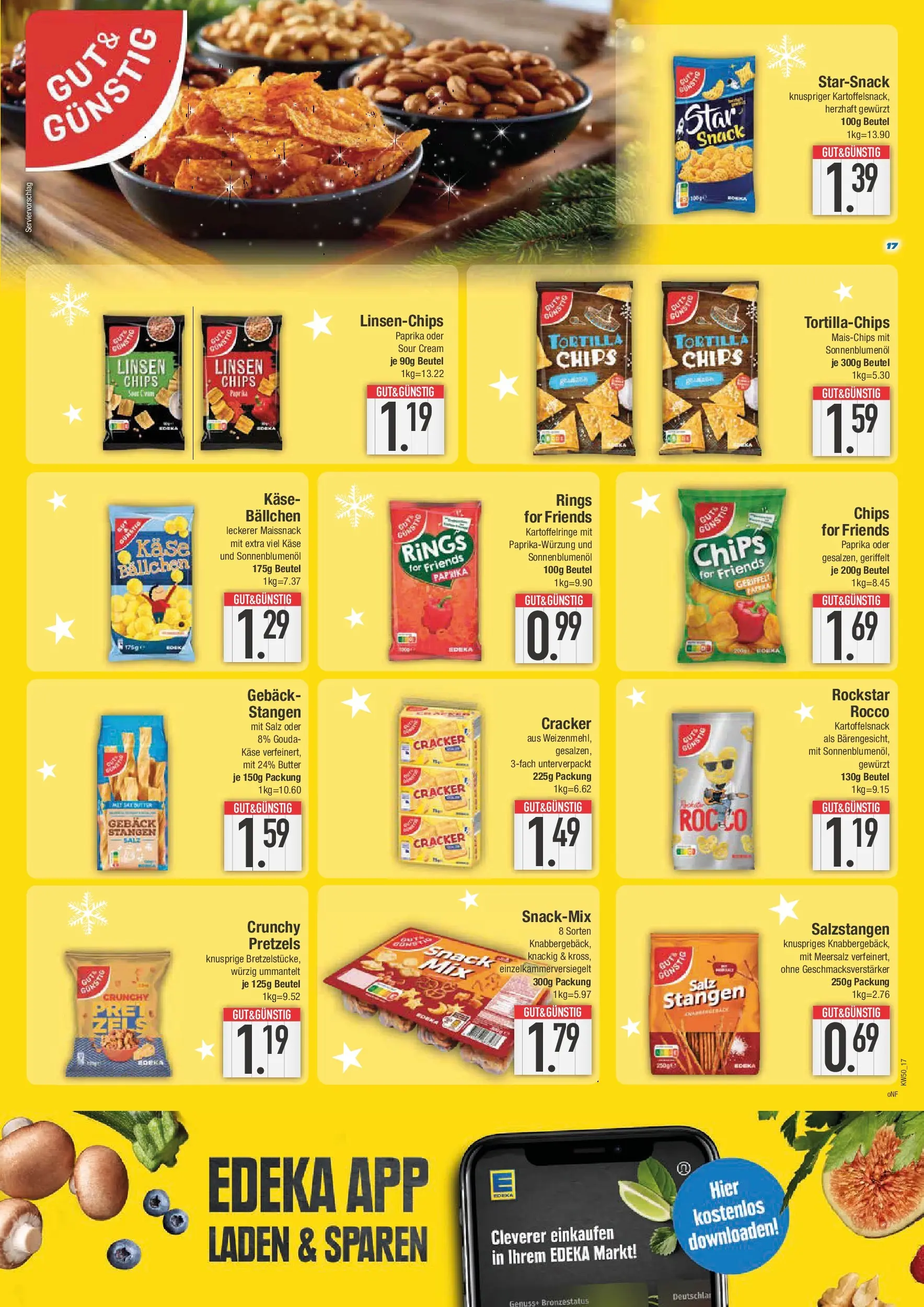 Edeka prospekt Neustadt	 (ab 07.12.2025) » Angebote Online | Seite: 17 | Produkte: Butter, Paprika, Salz, Chips
