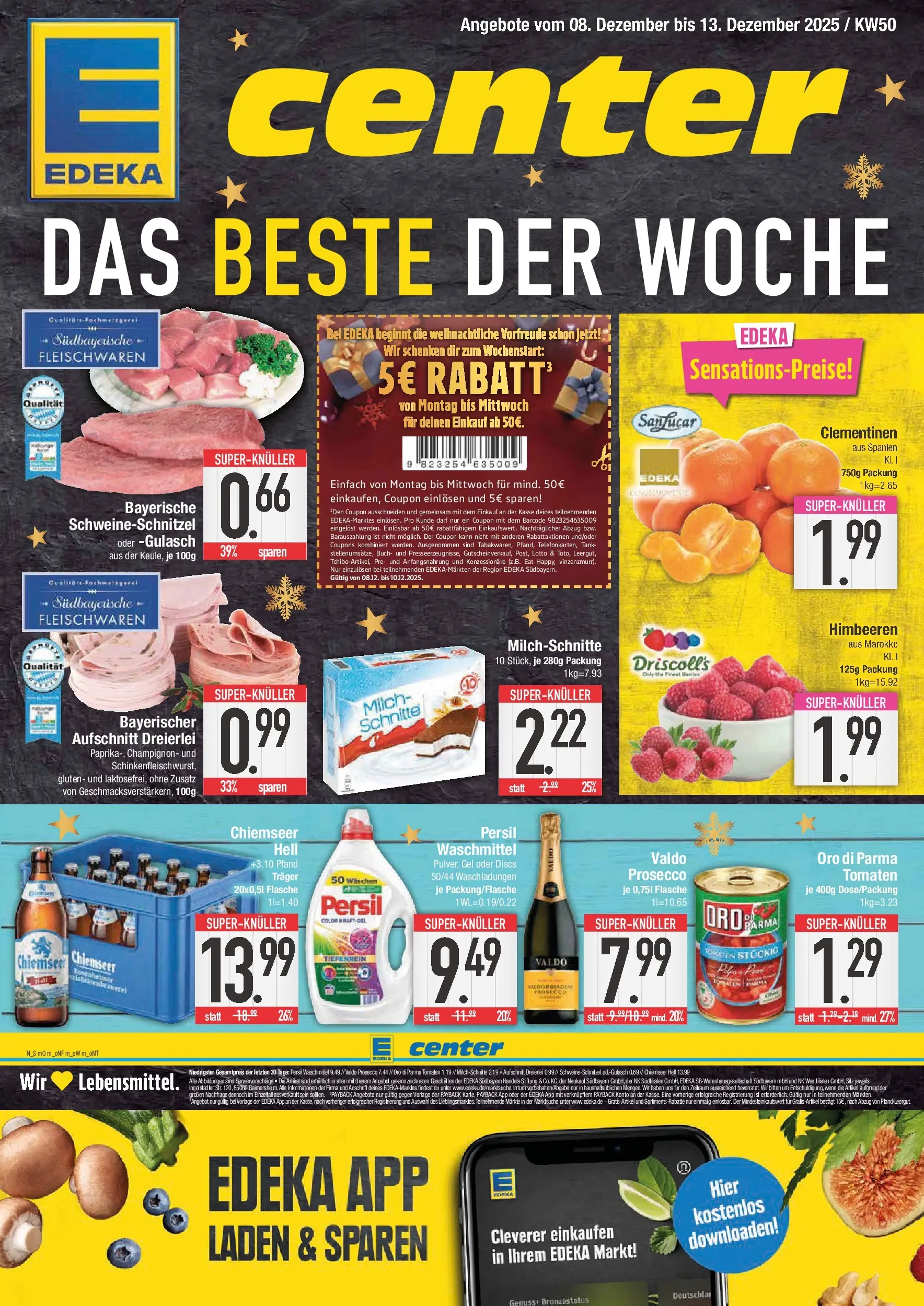 Edeka prospekt Schwabmünchen	 (ab 07.12.2025) » Angebote Online | Seite: 1 | Produkte: Milch, Oro di parma, Waschmittel, Gulasch