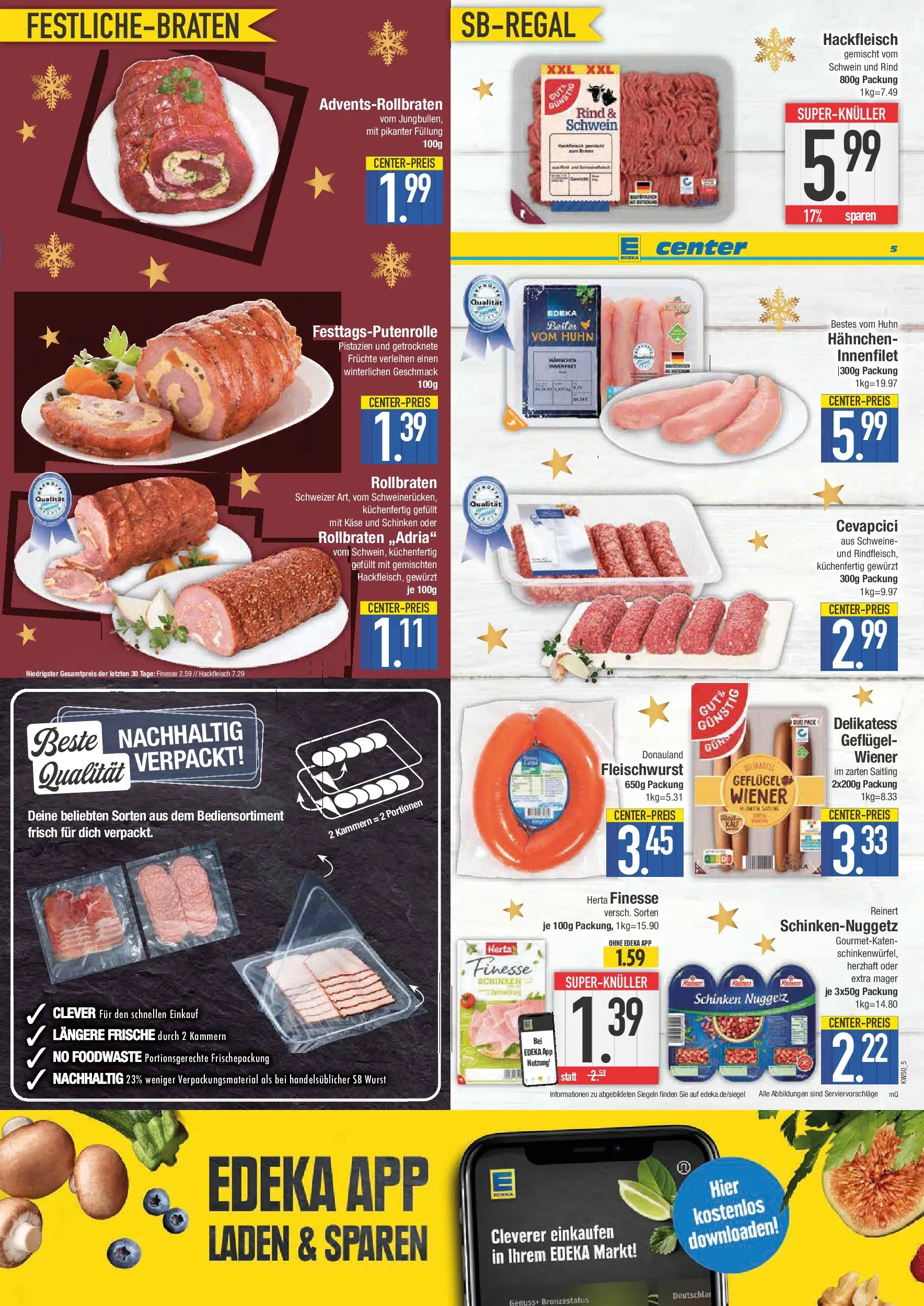 Edeka prospekt Schwabmünchen	 (ab 07.12.2025) » Angebote Online | Seite: 5 | Produkte: Käse, Pistazien, Wurst, Schinken