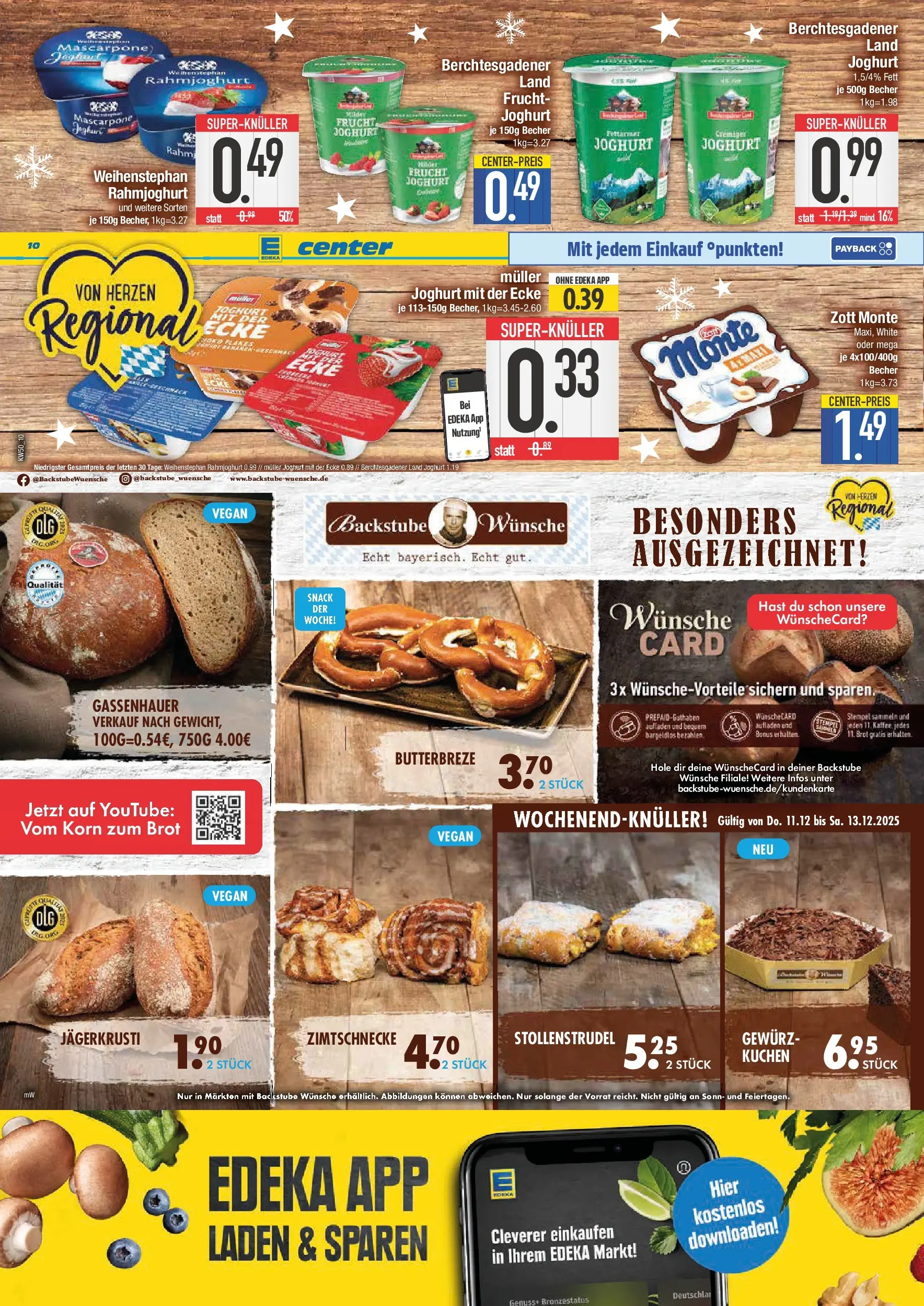 Edeka prospekt Schwabmünchen	 (ab 07.12.2025) » Angebote Online | Seite: 10 | Produkte: Mascarpone, Joghurt, Brot, Kuchen