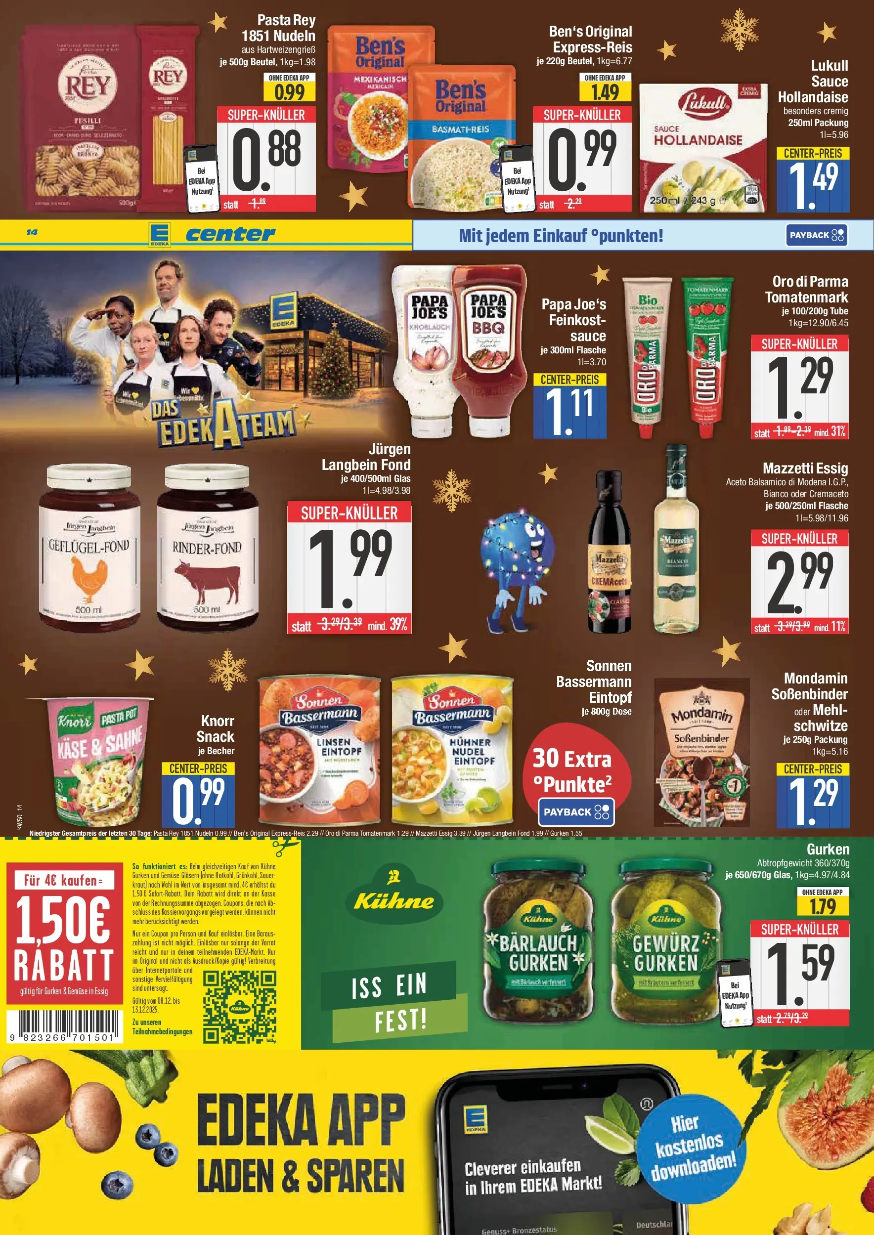 Edeka prospekt Schwabmünchen	 (ab 07.12.2025) » Angebote Online | Seite: 14 | Produkte: Basmatireis, Gemüse, Nudeln, Gurken