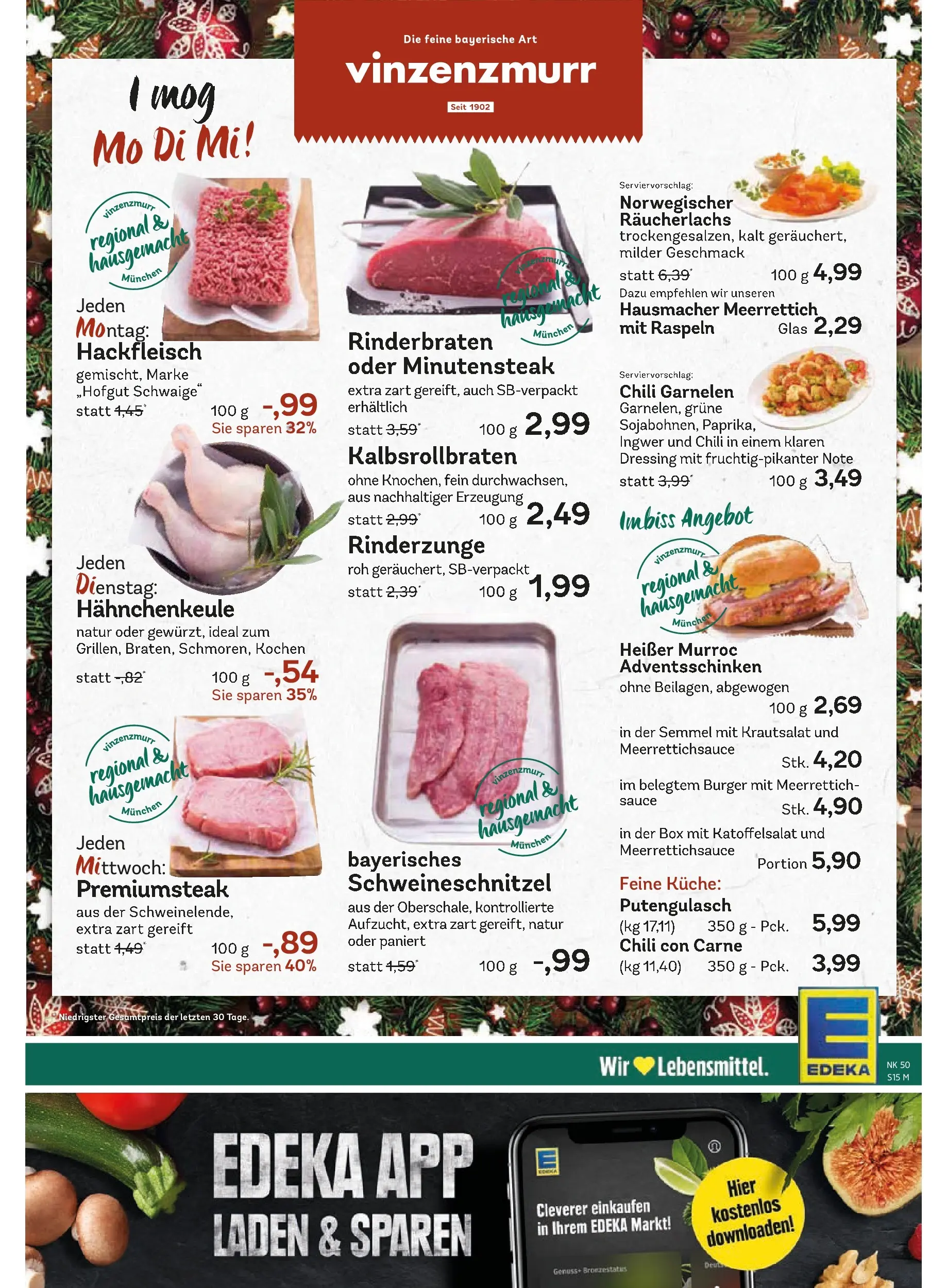 Edeka prospekt Ottobrunn	 (ab 07.12.2025) » Angebote Online | Seite: 17 | Produkte: Rinderbraten, Box, Garnelen, Hackfleisch
