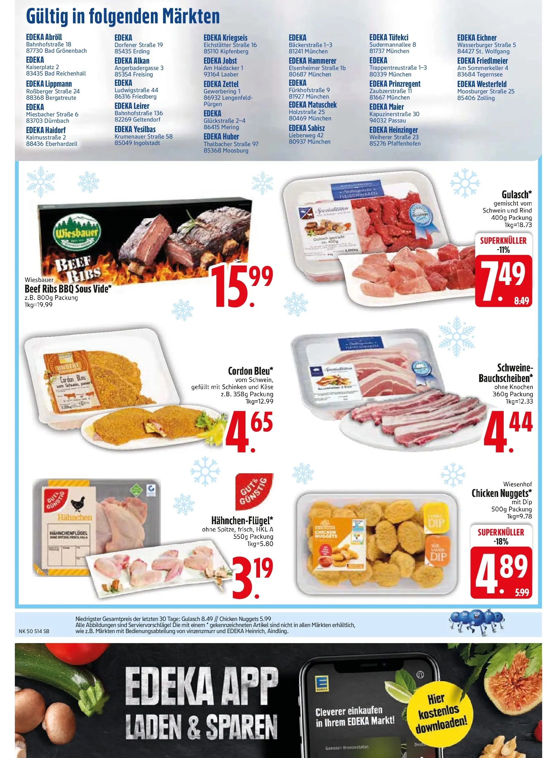 Edeka prospekt München	 (ab 08.12.2025) » Angebote Online | Seite: 16 | Produkte: Käse, Bad, Gulasch, Schinken