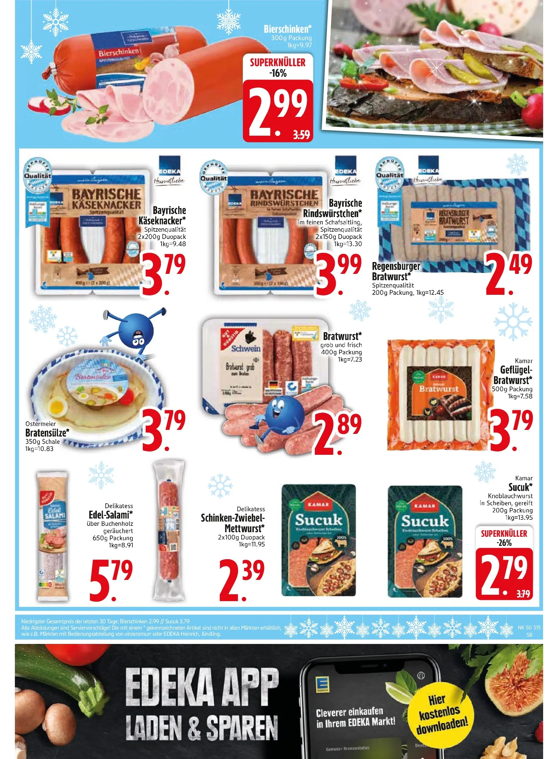 Edeka prospekt München	 (ab 08.12.2025) » Angebote Online | Seite: 17 | Produkte: Bratwurst, Salami