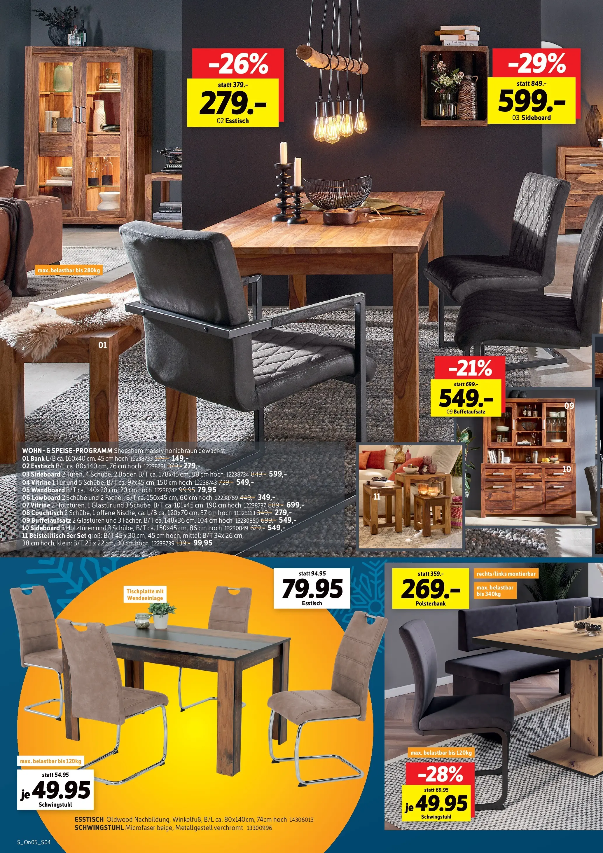 Sconto Prospekt 	 (ab 08.12.2025) zum Blättern | Seite: 4 | Produkte: Beistelltisch, Esstisch, Couchtisch, Tür