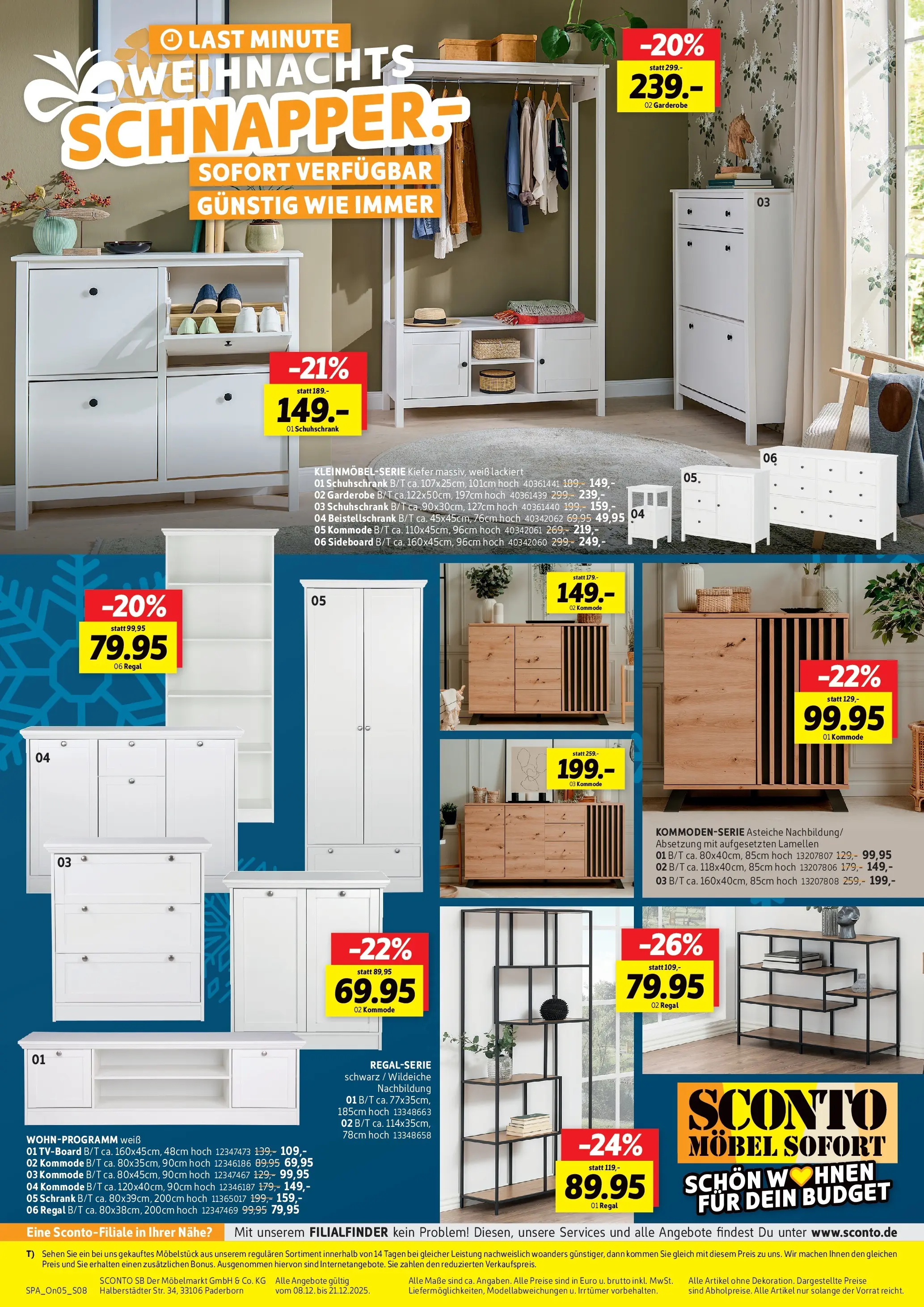 Sconto Prospekt Erfurt	 (ab 08.12.2025) zum Blättern | Seite: 8 | Produkte: Sideboard, Kommode, Regal, Schrank