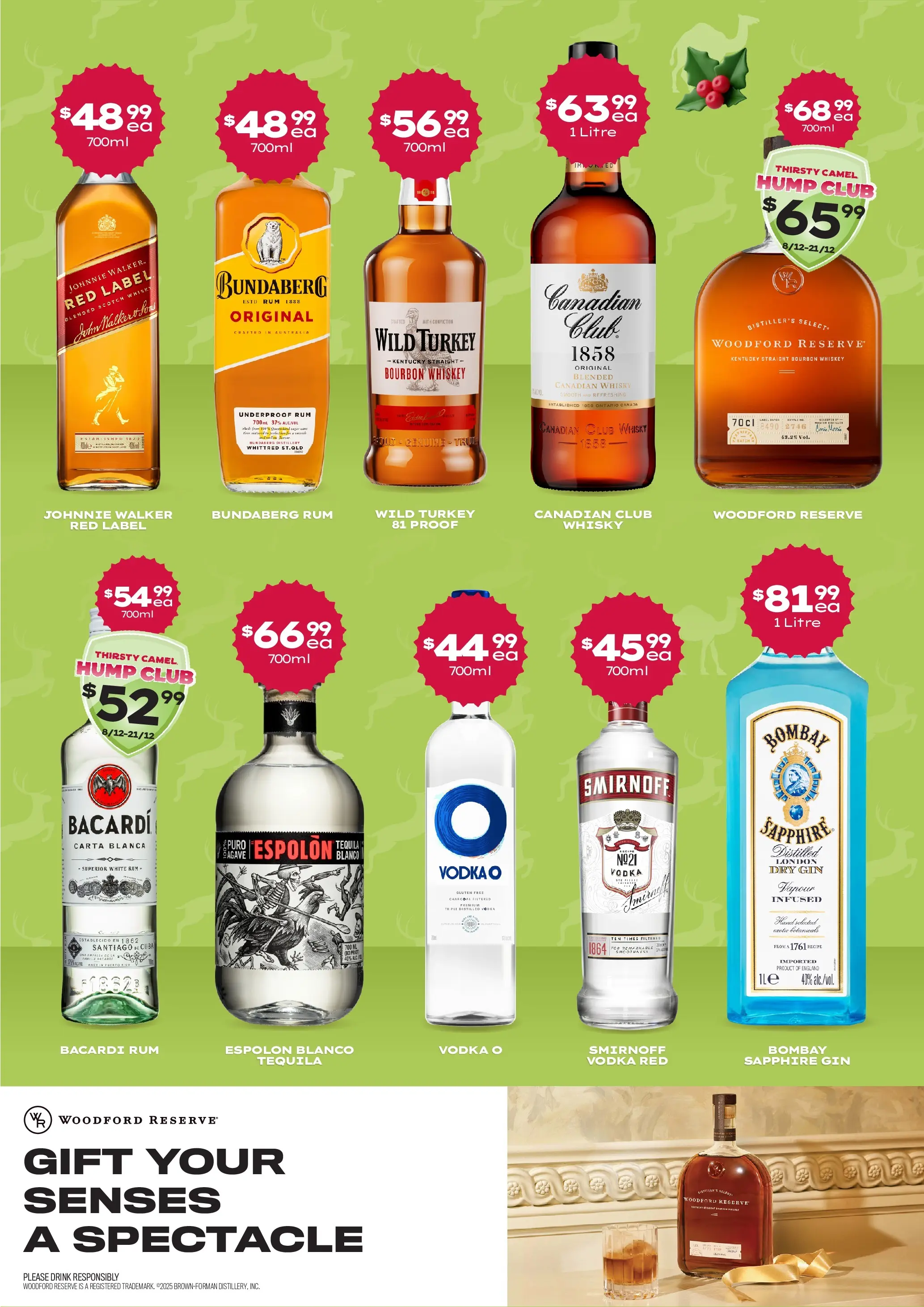 Deals - Forget about Rudolph, the year the Camel’s leading the way. - 07/12/2025 > weekly / monthly specials | Page: 7 | Products: Gin, Vodka, Turkey, Watch