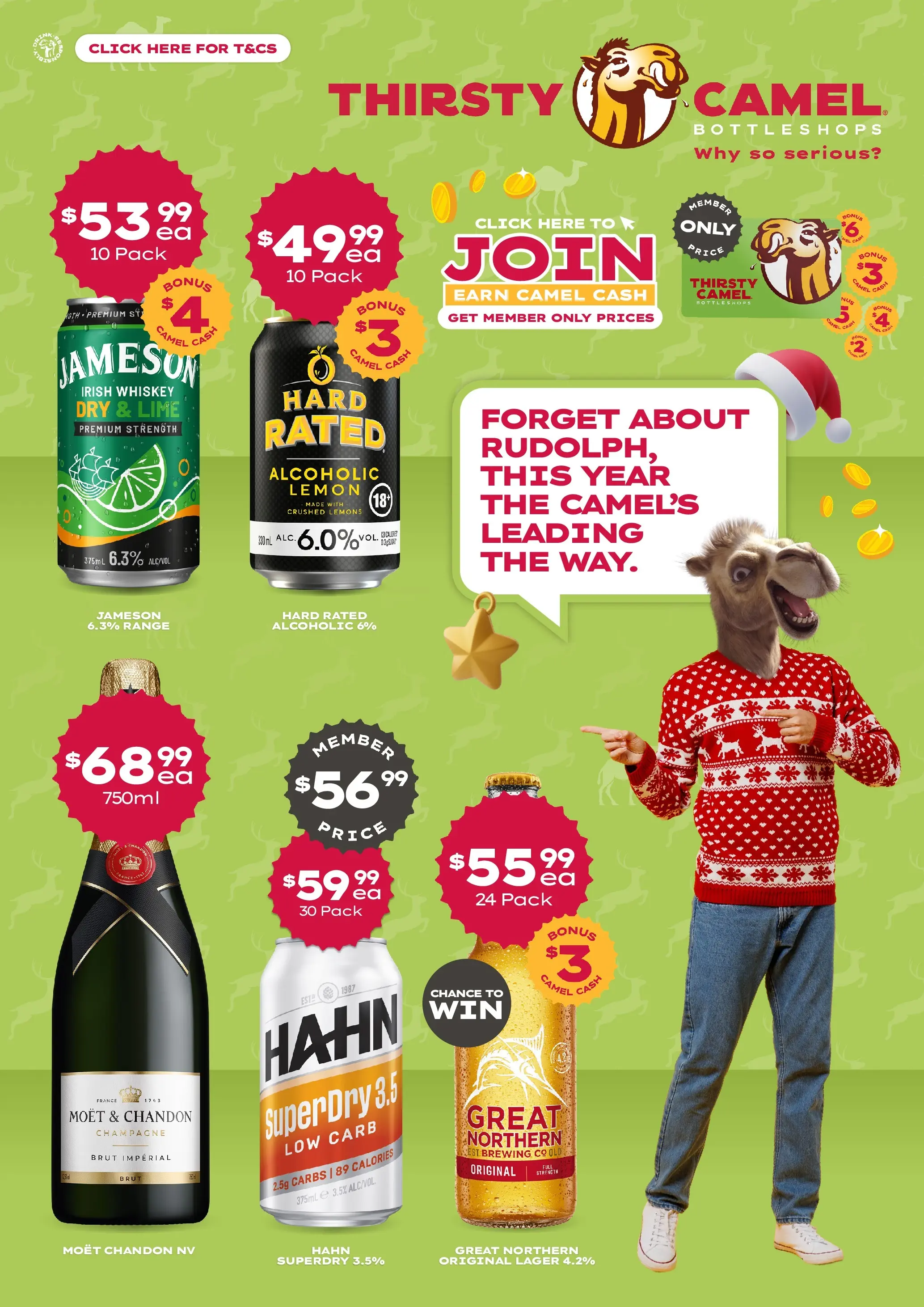 Deals - Forget about Rudolph, the year the Camel’s leading the way. - 07/12/2025 > weekly / monthly specials | Page: 1 | Products: Whiskey, Lemon, Lime