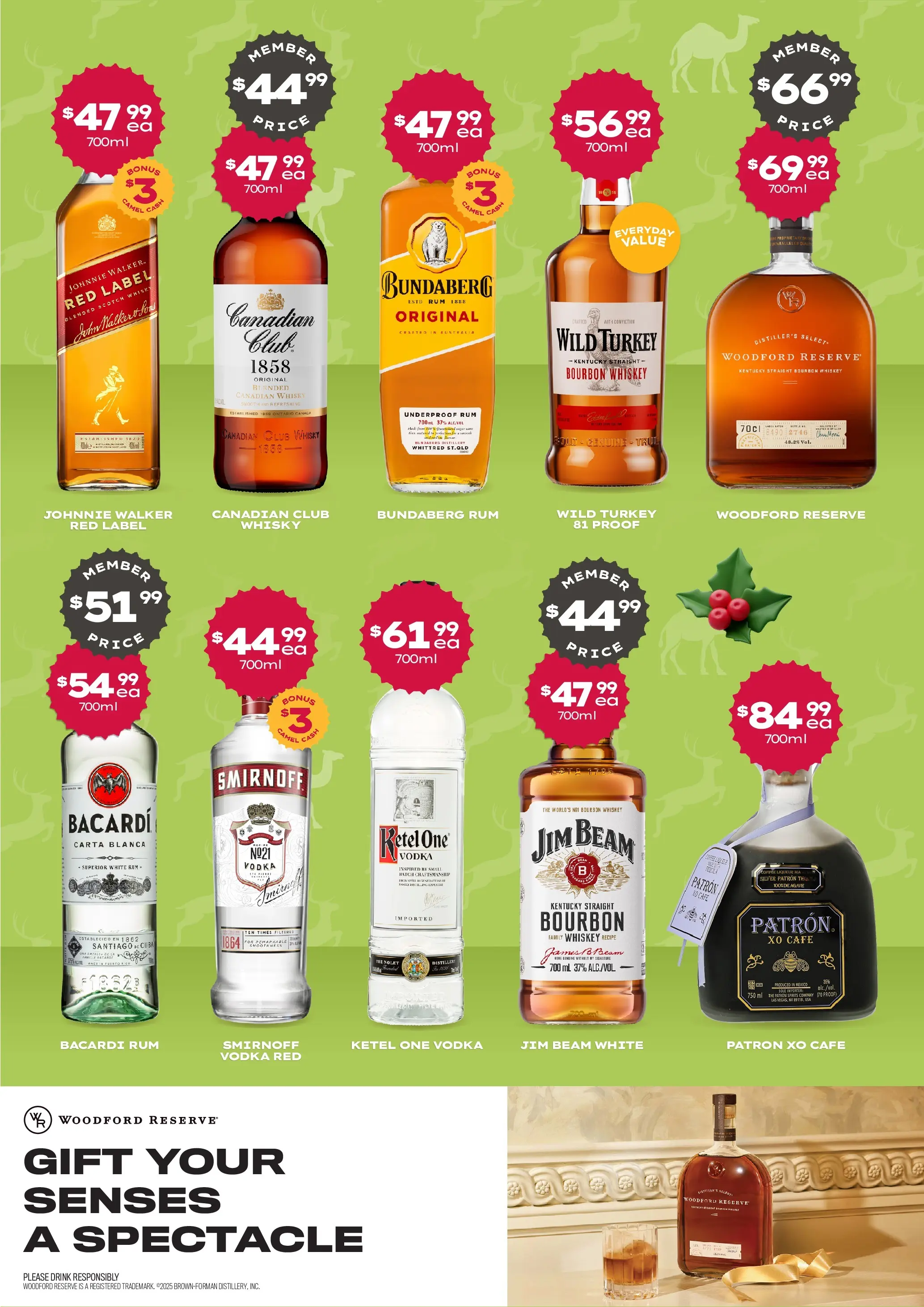 Deals - Forget about Rudolph, the year the Camel’s leading the way. - 07/12/2025 > weekly / monthly specials | Page: 7 | Products: Bourbon, Whiskey, Rum, Case