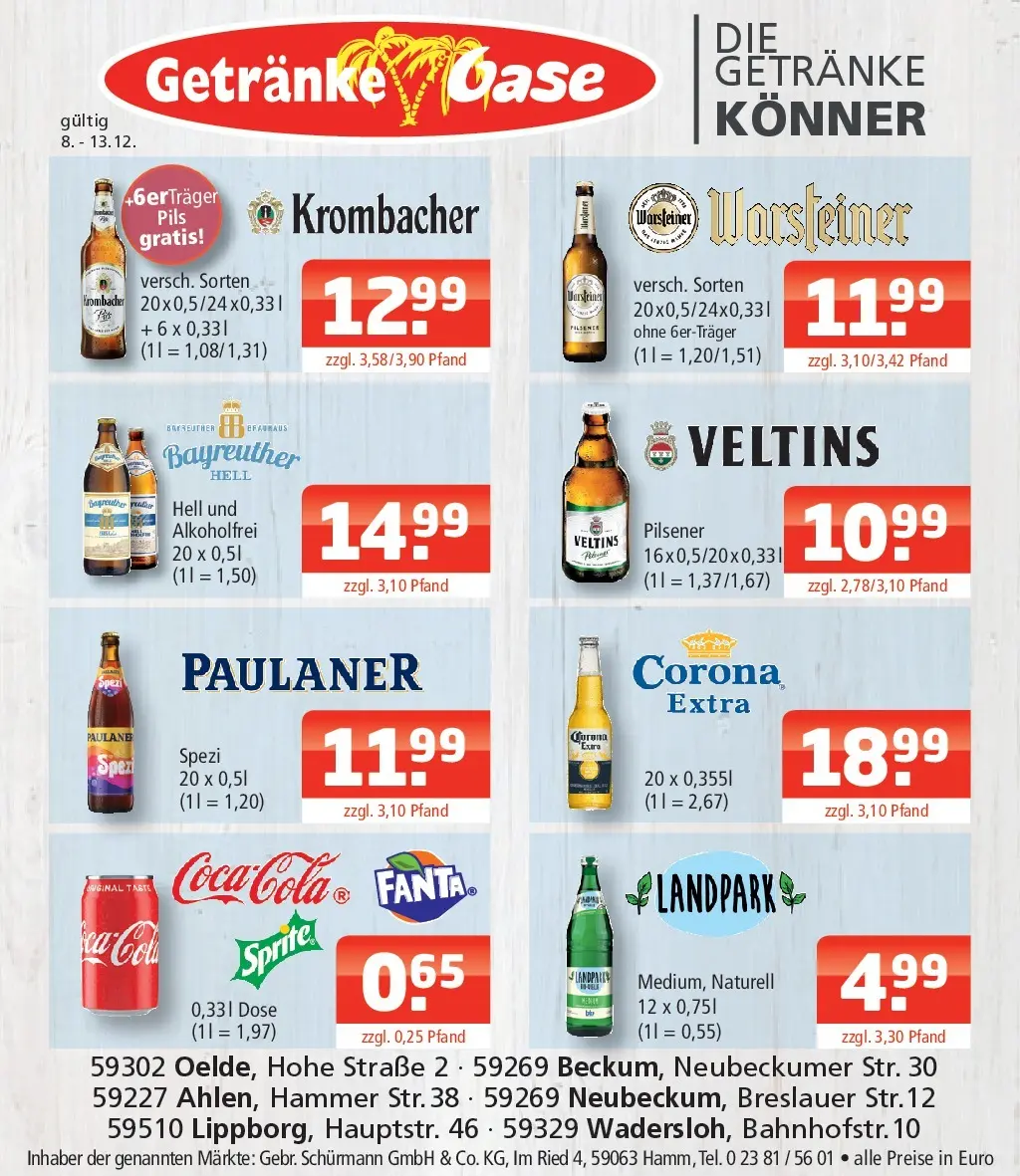 Entdecke - Getränke Oase: Getränkeangebote (ab 07.12.2025) zum Blättern | Seite: 1