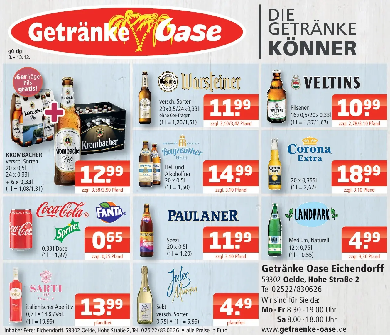 Entdecke - Getränke Oase: Getränkeangebote (ab 07.12.2025) zum Blättern | Seite: 1