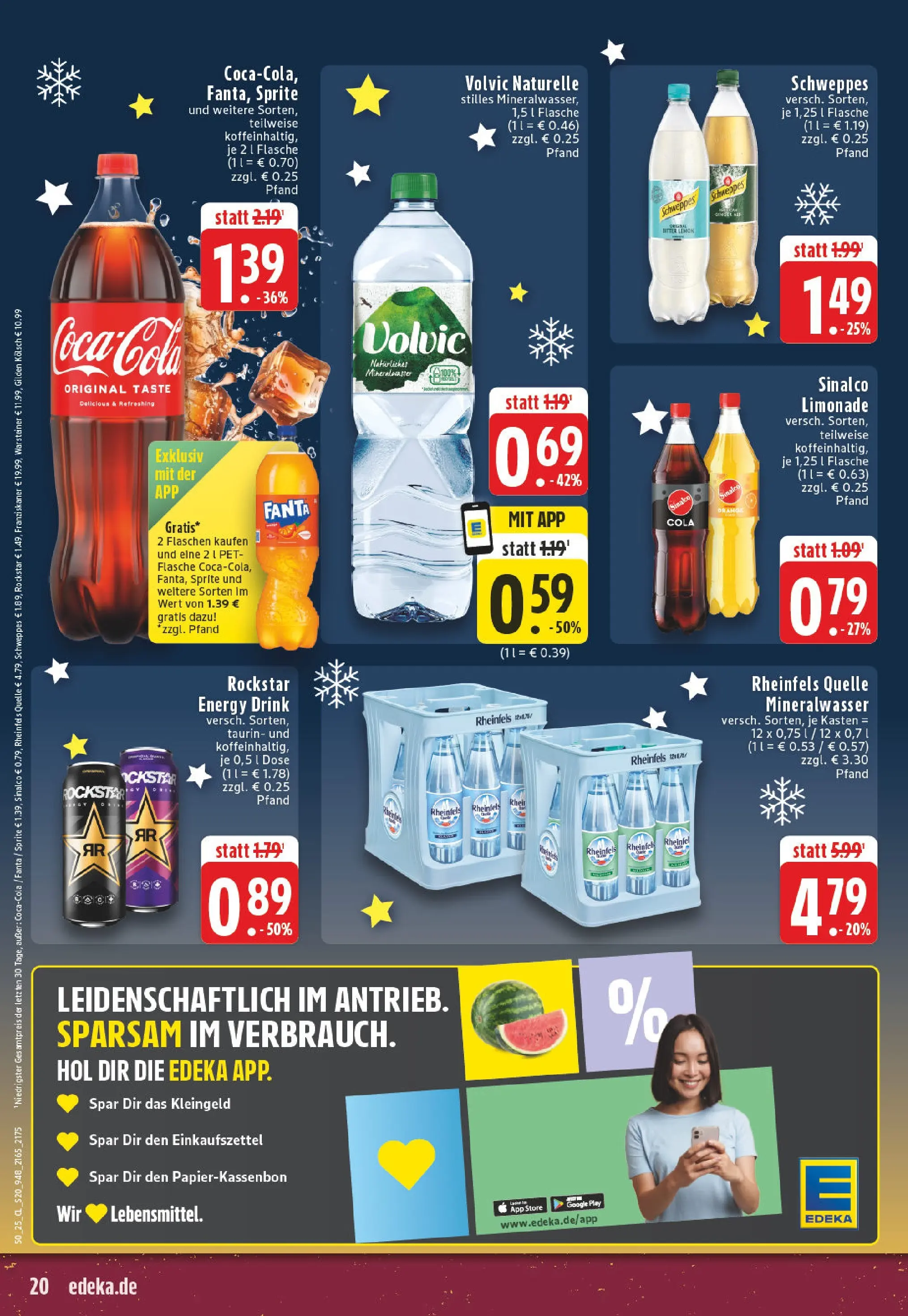 Edeka prospekt Monheim Am Rhein	 (ab 07.12.2025) » Angebote Online | Seite: 20 | Produkte: Sinalco, Rockstar energy, Sprite, Volvic