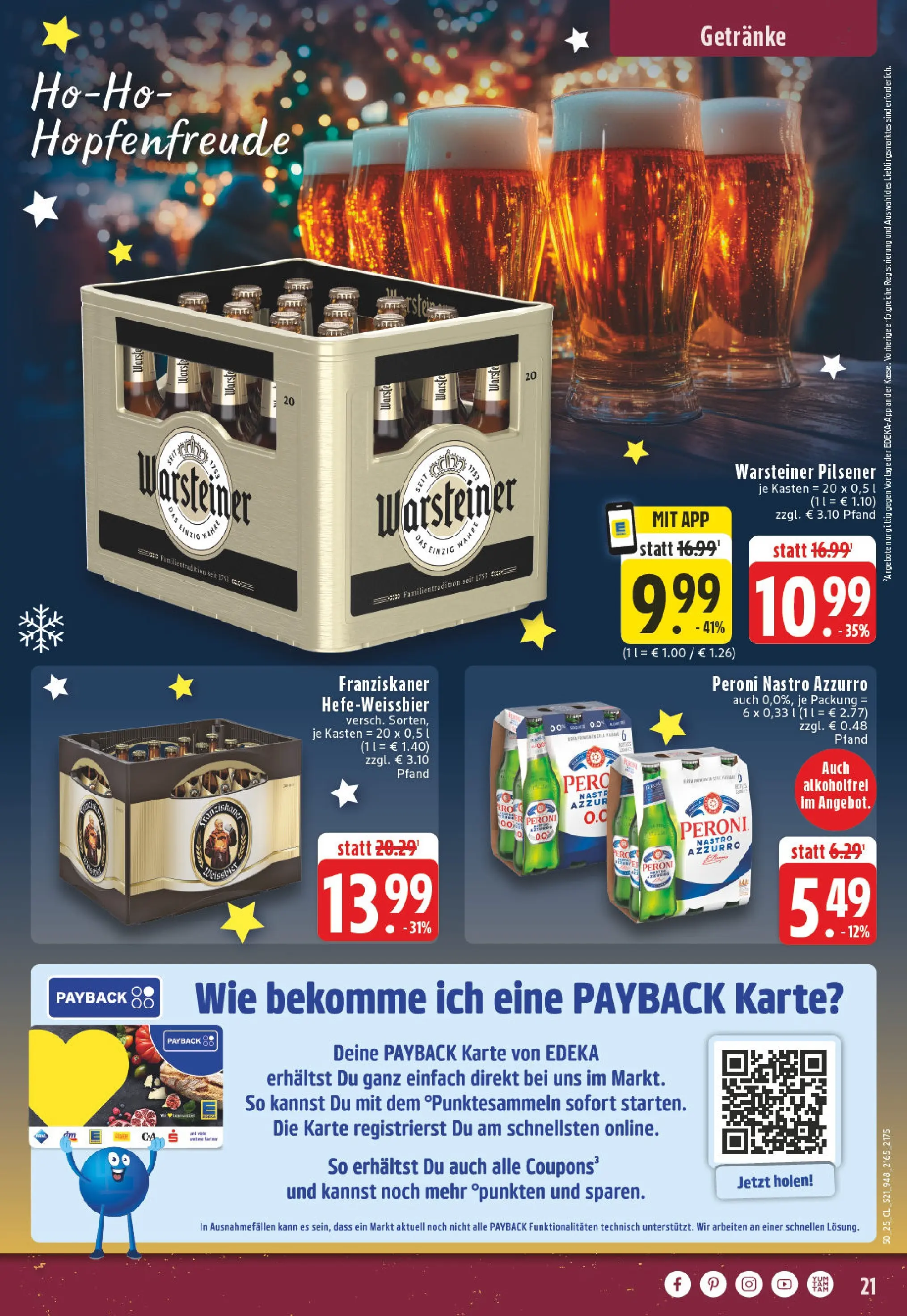 Edeka prospekt Monheim Am Rhein	 (ab 07.12.2025) » Angebote Online | Seite: 21 | Produkte: Franziskaner, Warsteiner