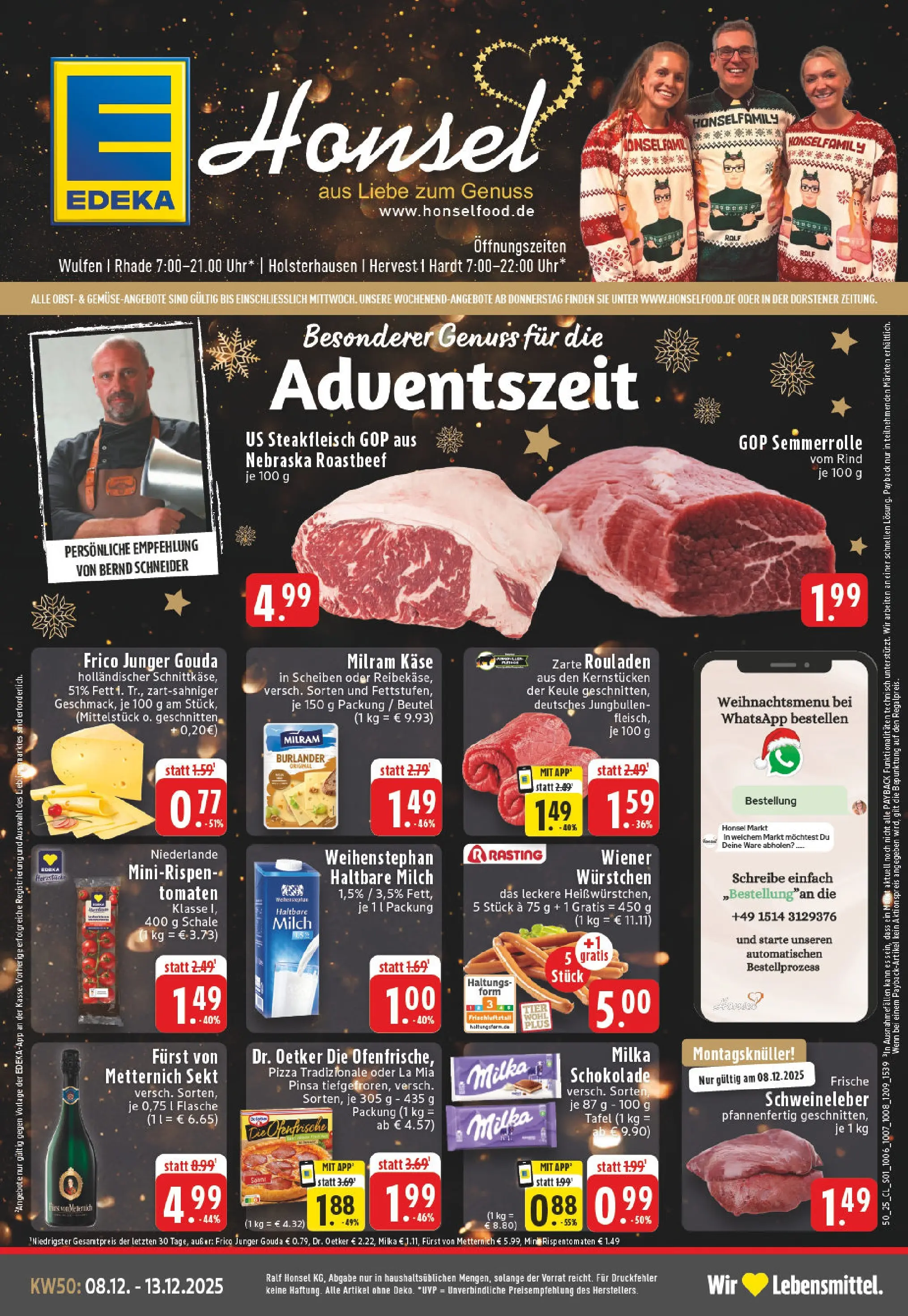 Edeka prospekt Dorsten	 (ab 07.12.2025) » Angebote Online | Seite: 1 | Produkte: Milka schokolade, Sekt, Gouda, Roastbeef