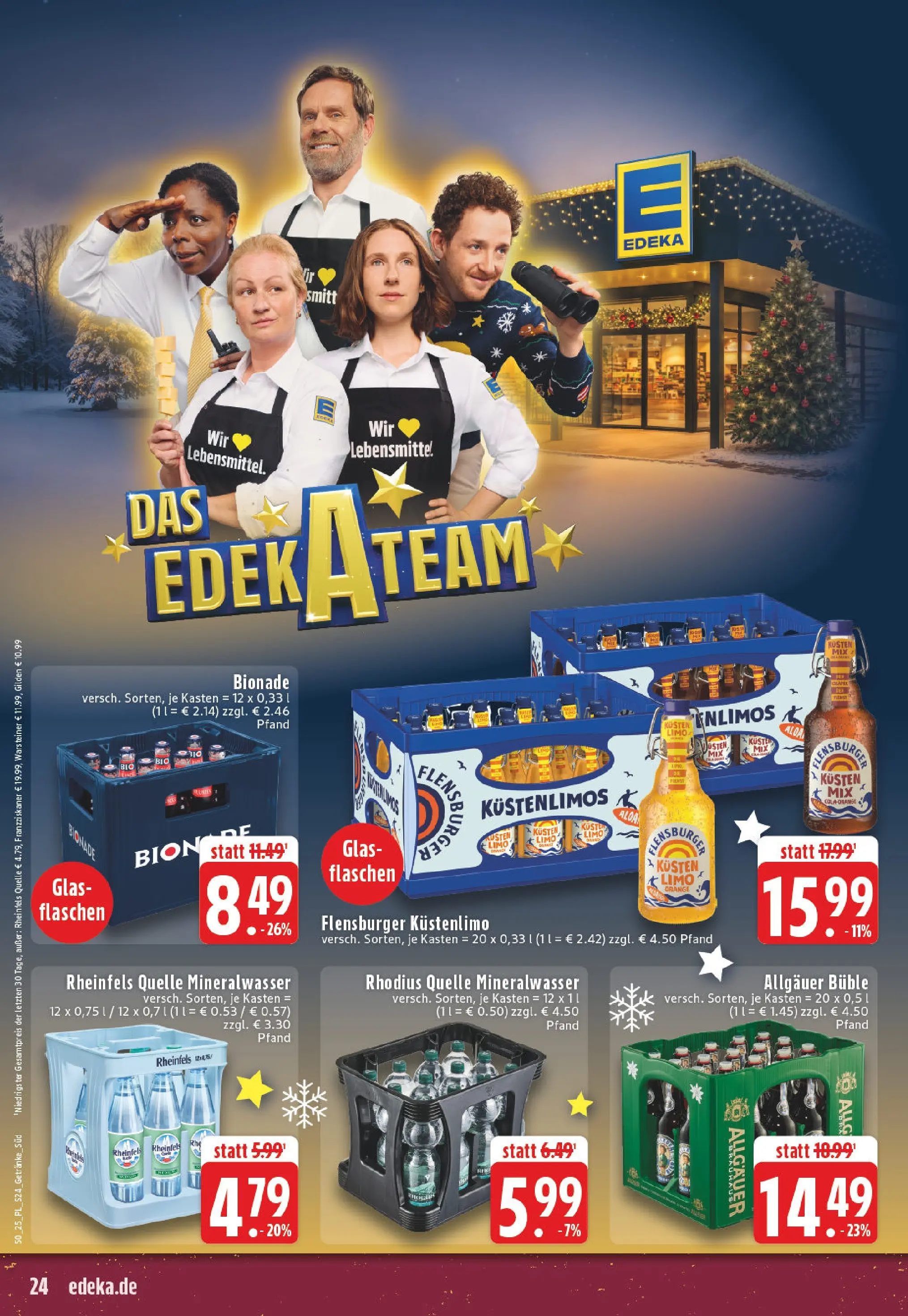 Edeka prospekt Bornheim	 (ab 07.12.2025) » Angebote Online | Seite: 24 | Produkte: Burger, Bionade, Mineralwasser, Warsteiner