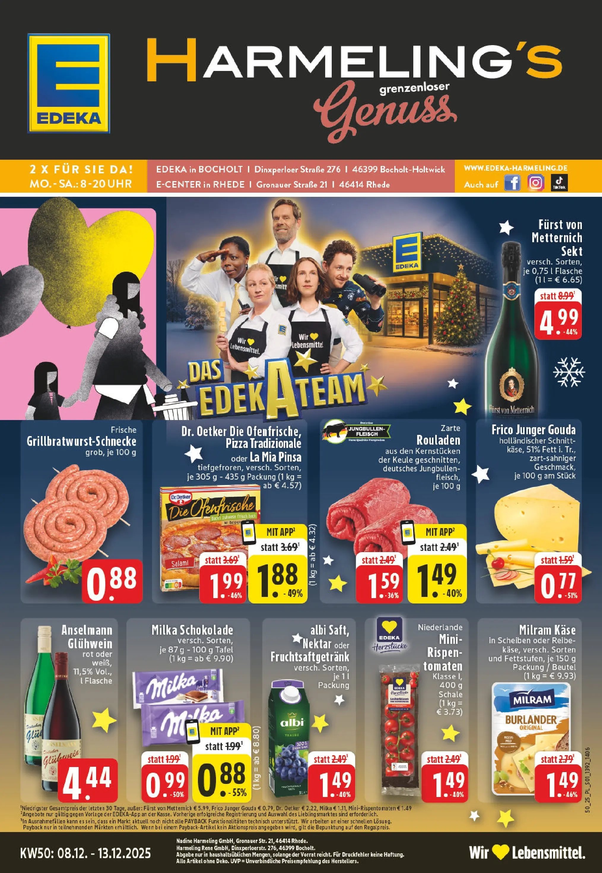 Edeka prospekt Bocholt - Holtwick	 (ab 07.12.2025) » Angebote Online | Seite: 1 | Produkte: Sekt, Milka, Ofenfrische, Salami