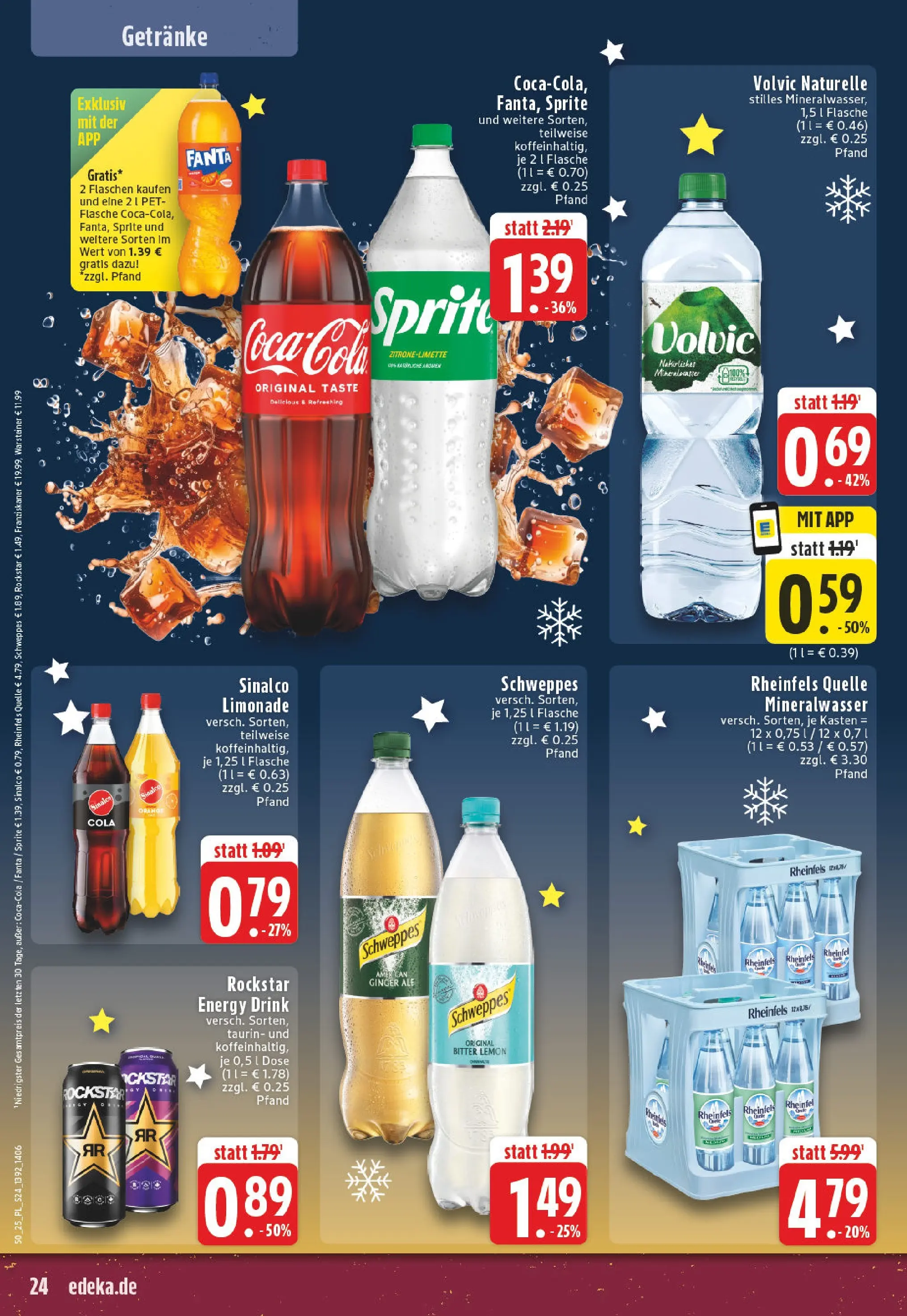 Edeka prospekt Bocholt - Holtwick	 (ab 07.12.2025) » Angebote Online | Seite: 24 | Produkte: Sinalco, Cola, Rockstar, Schweppes