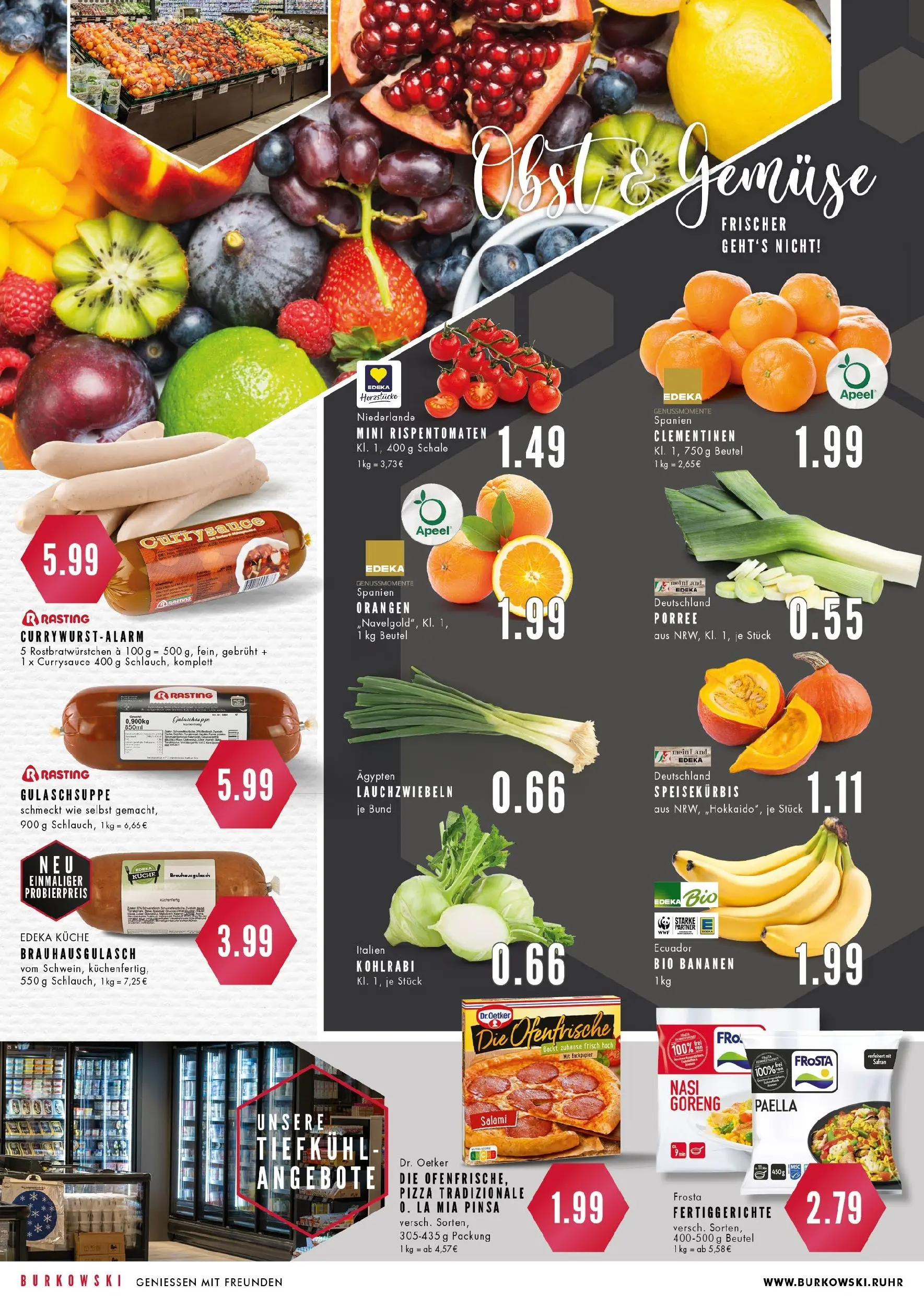Edeka prospekt Essen	 (ab 08.12.2025) » Angebote Online | Seite: 6 | Produkte: Bananen, Frosta, Obst, Fertiggerichte