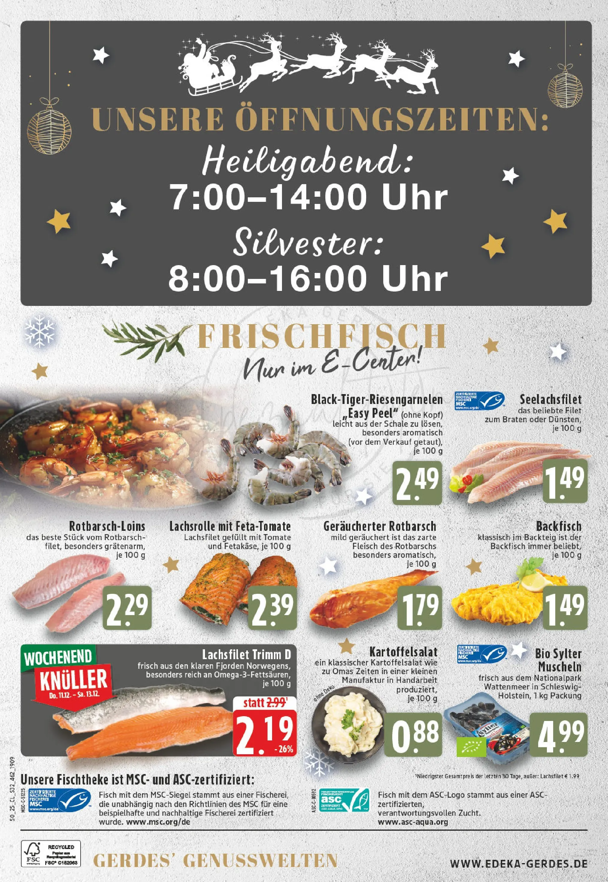 Edeka prospekt Moers-Rheinkamp	 (ab 07.12.2025) » Angebote Online | Seite: 34 | Produkte: Fisch, Fleisch, Uhr