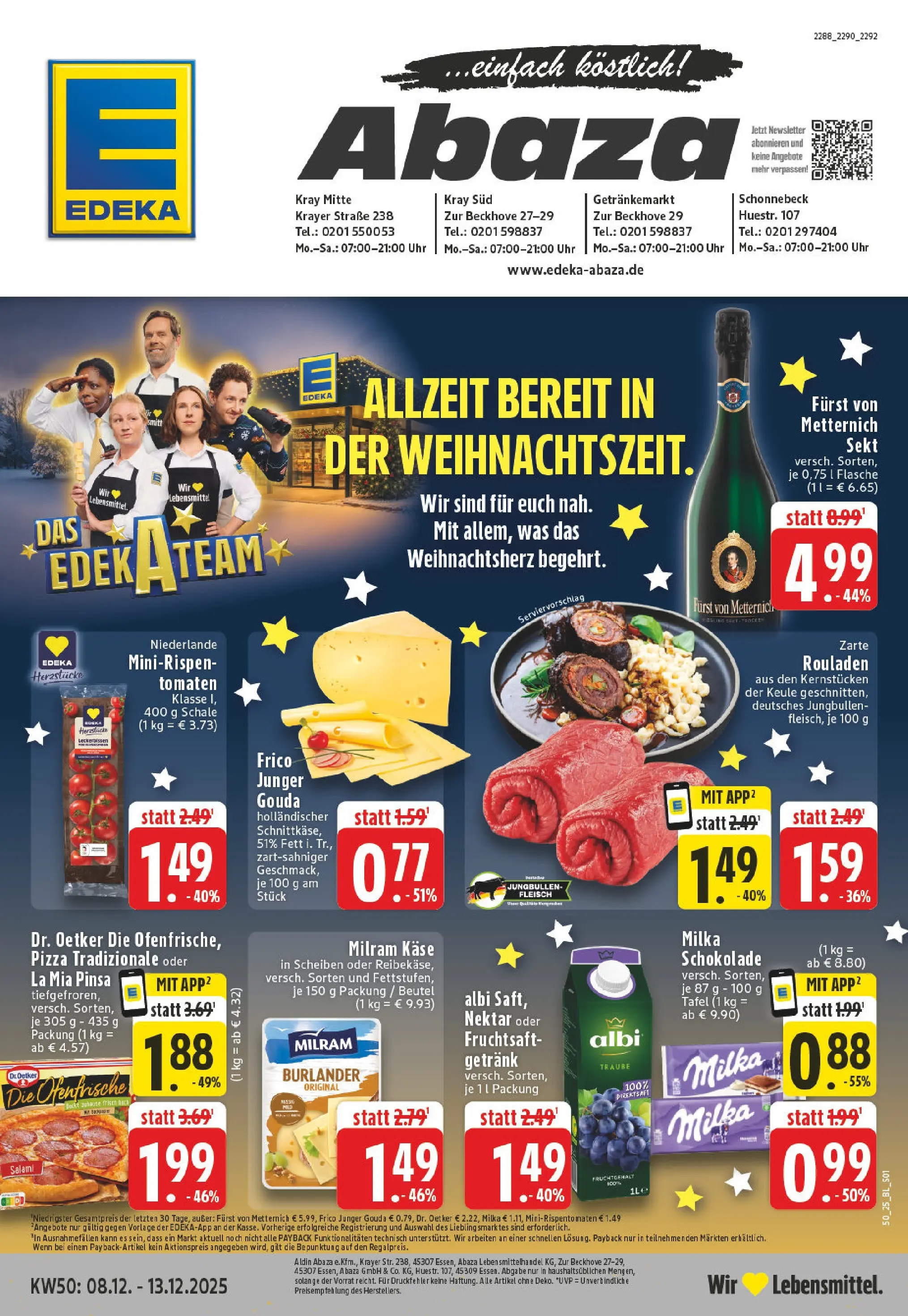 Edeka prospekt Essen	 (ab 07.12.2025) » Angebote Online | Seite: 1 | Produkte: Käse, Sekt, Salami, Fruchtsaft