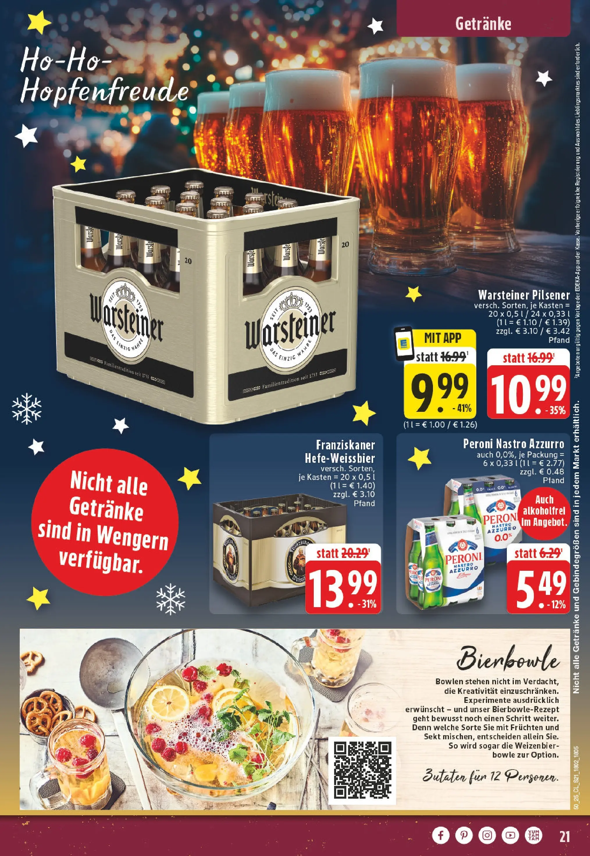 Edeka prospekt Witten-Bommern	 (ab 07.12.2025) » Angebote Online | Seite: 21 | Produkte: Franziskaner, Sekt, Warsteiner