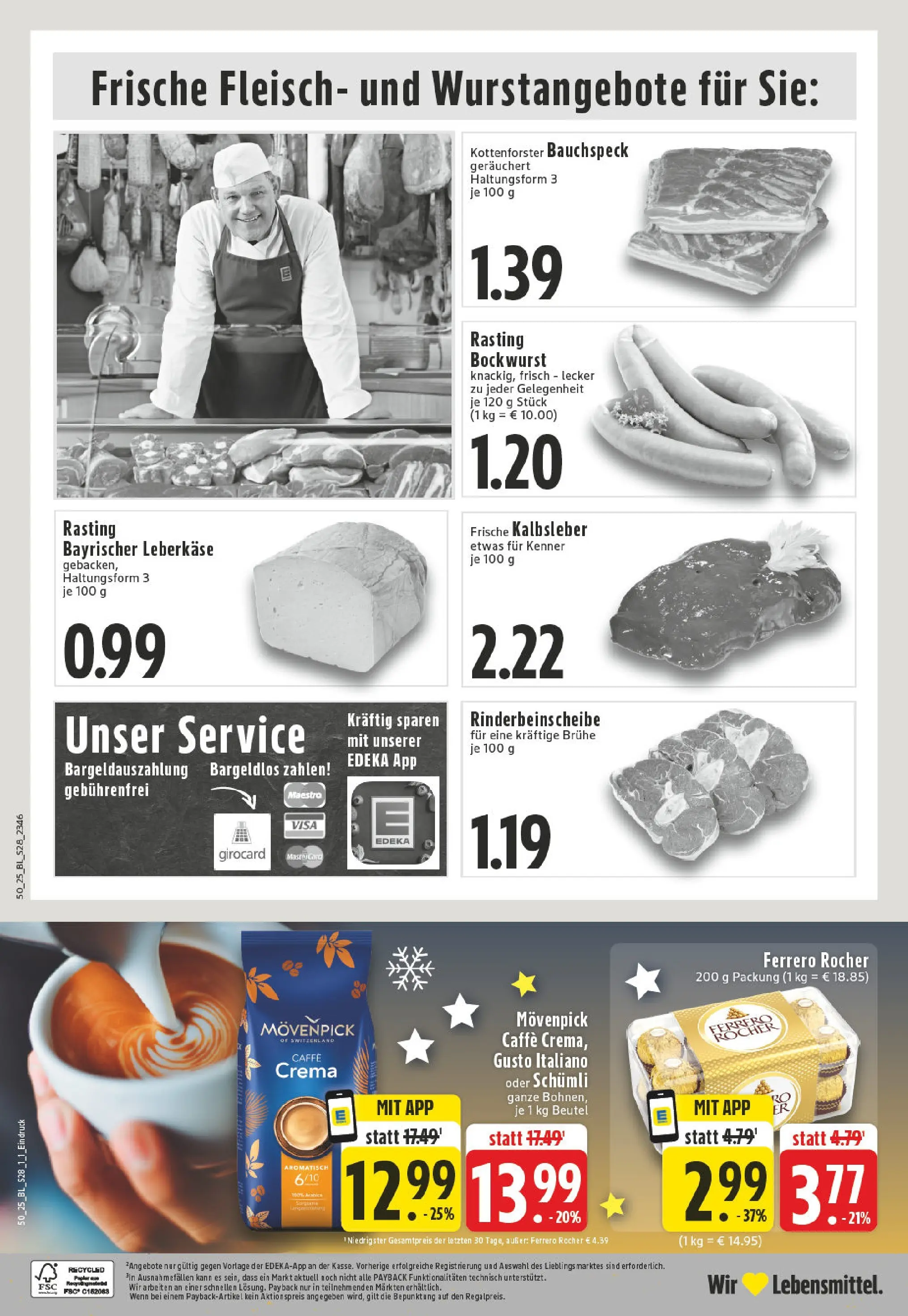 Edeka prospekt Essen	 (ab 08.12.2025) » Angebote Online | Seite: 30 | Produkte: Bockwurst, Ferrero rocher, Kalbsleber, Leberkase