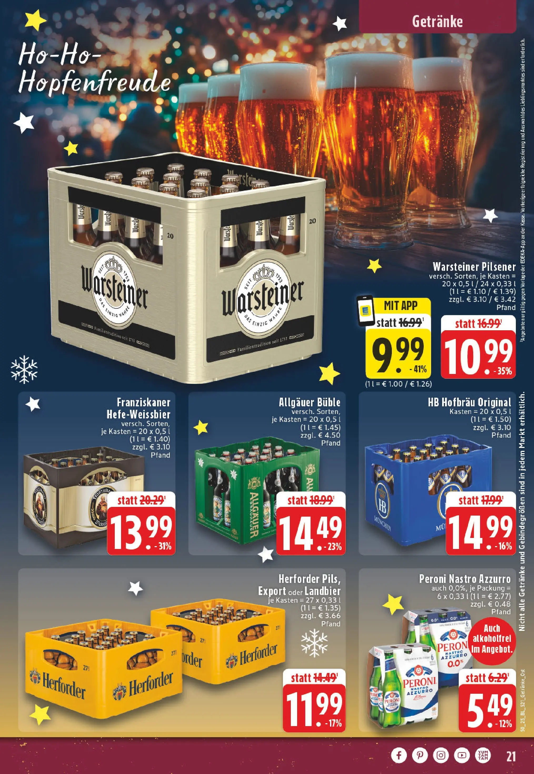 Edeka prospekt Borgholzhausen	 (ab 07.12.2025) » Angebote Online | Seite: 21 | Produkte: Franziskaner, Warsteiner