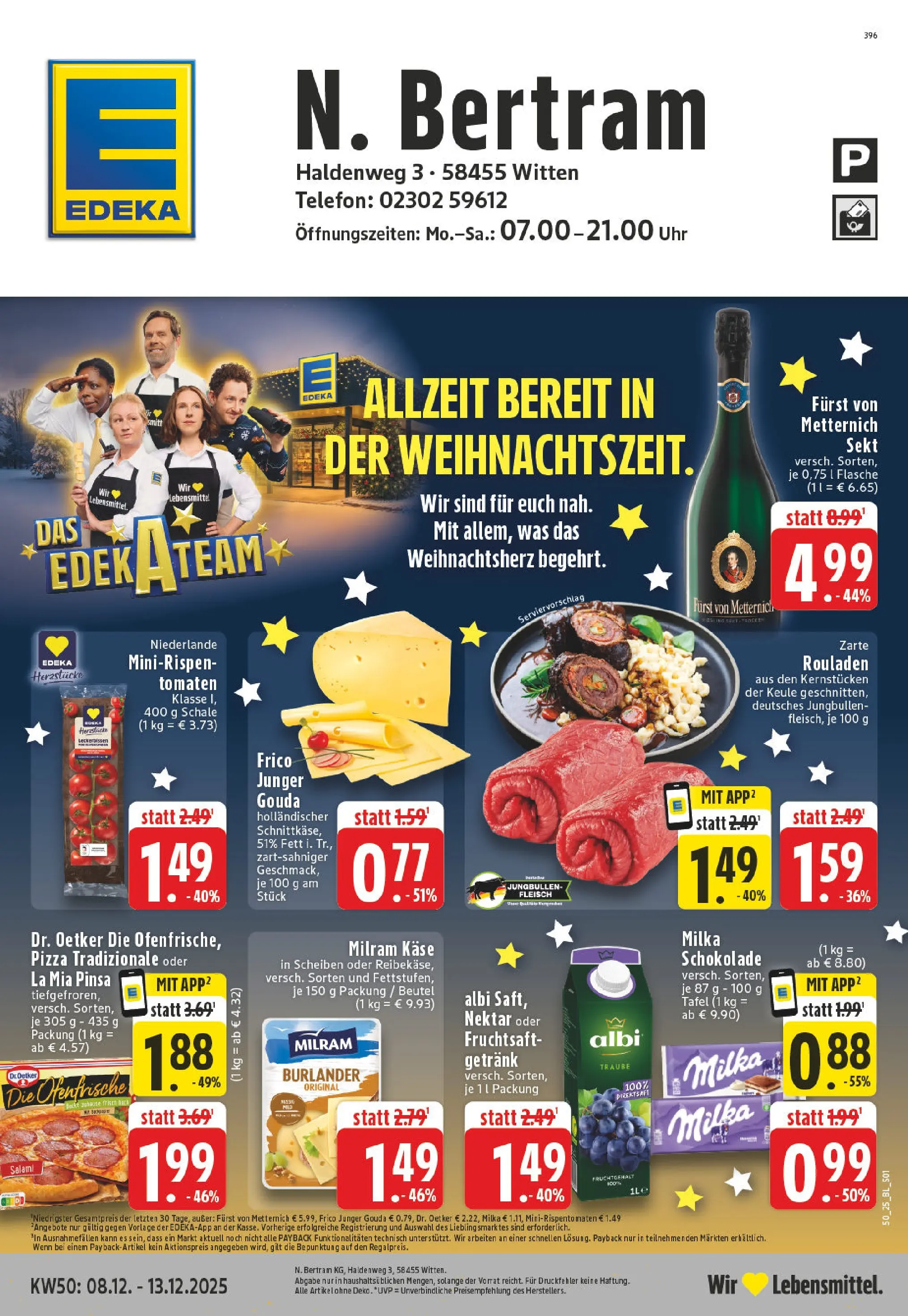 Edeka prospekt Witten	 (ab 07.12.2025) » Angebote Online | Seite: 1 | Produkte: Sekt, Milka, Milram, Fleisch