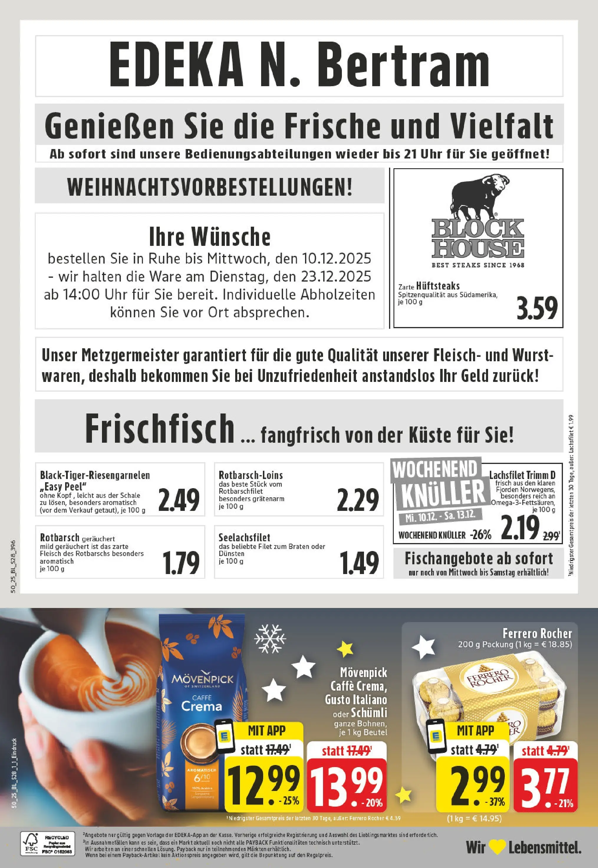 Edeka prospekt Witten	 (ab 07.12.2025) » Angebote Online | Seite: 30 | Produkte: Ferrero rocher, Wurst, Steak, Uhr
