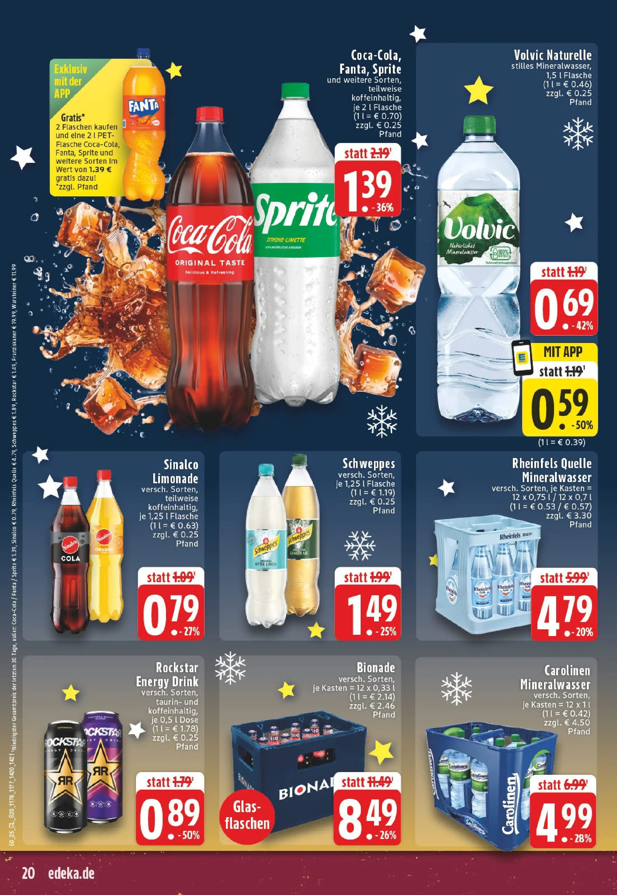 Edeka prospekt Werl	 (ab 07.12.2025) » Angebote Online | Seite: 20 | Produkte: Rockstar, Limonade, Bionade, Schweppes
