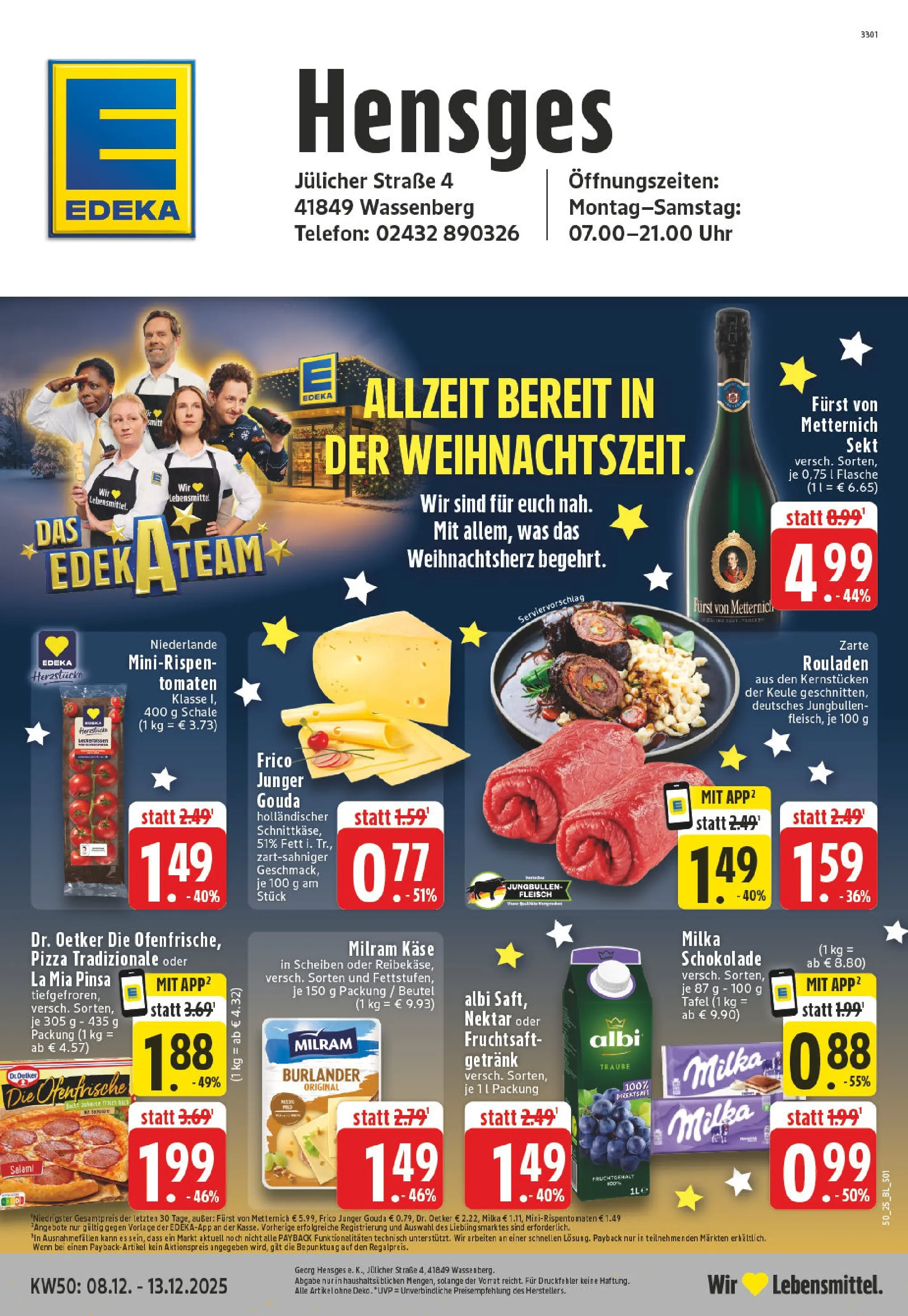 Edeka prospekt Wassenberg	 (ab 07.12.2025) » Angebote Online | Seite: 1 | Produkte: Furst von metternich, Tomaten, Telefon, Uhr