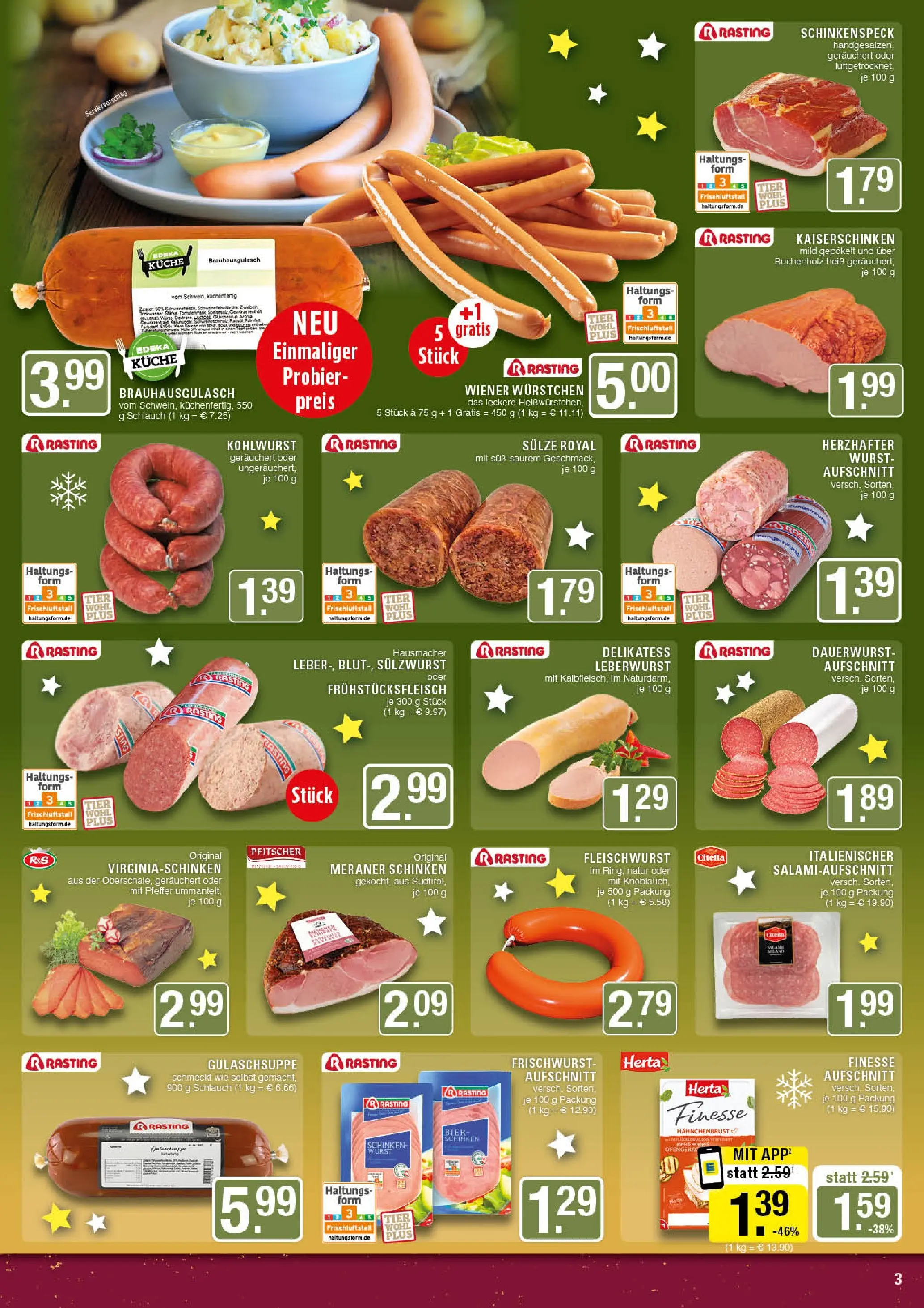 Edeka prospekt Marl	 (ab 07.12.2025) » Angebote Online | Seite: 3 | Produkte: Wiener wurstchen, Pfeffer, Wurst, Herta finesse