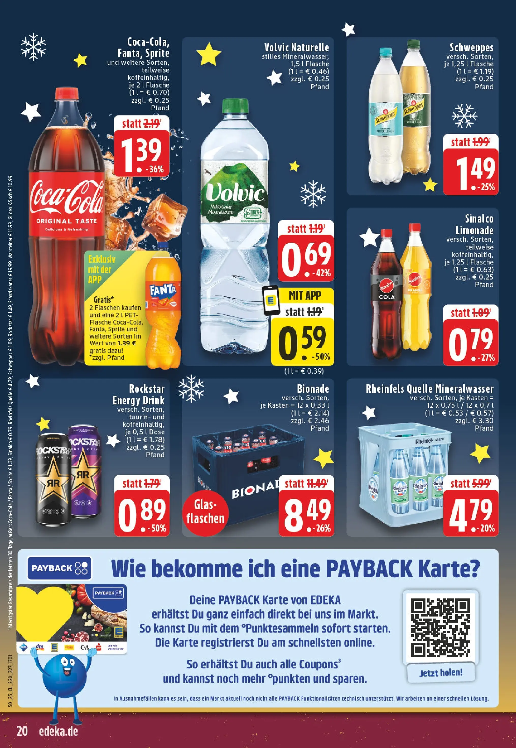 Edeka prospekt Leichlingen-Witzhelden	 (ab 07.12.2025) » Angebote Online | Seite: 20 | Produkte: Coca cola, Fanta, Rockstar, Mineralwasser