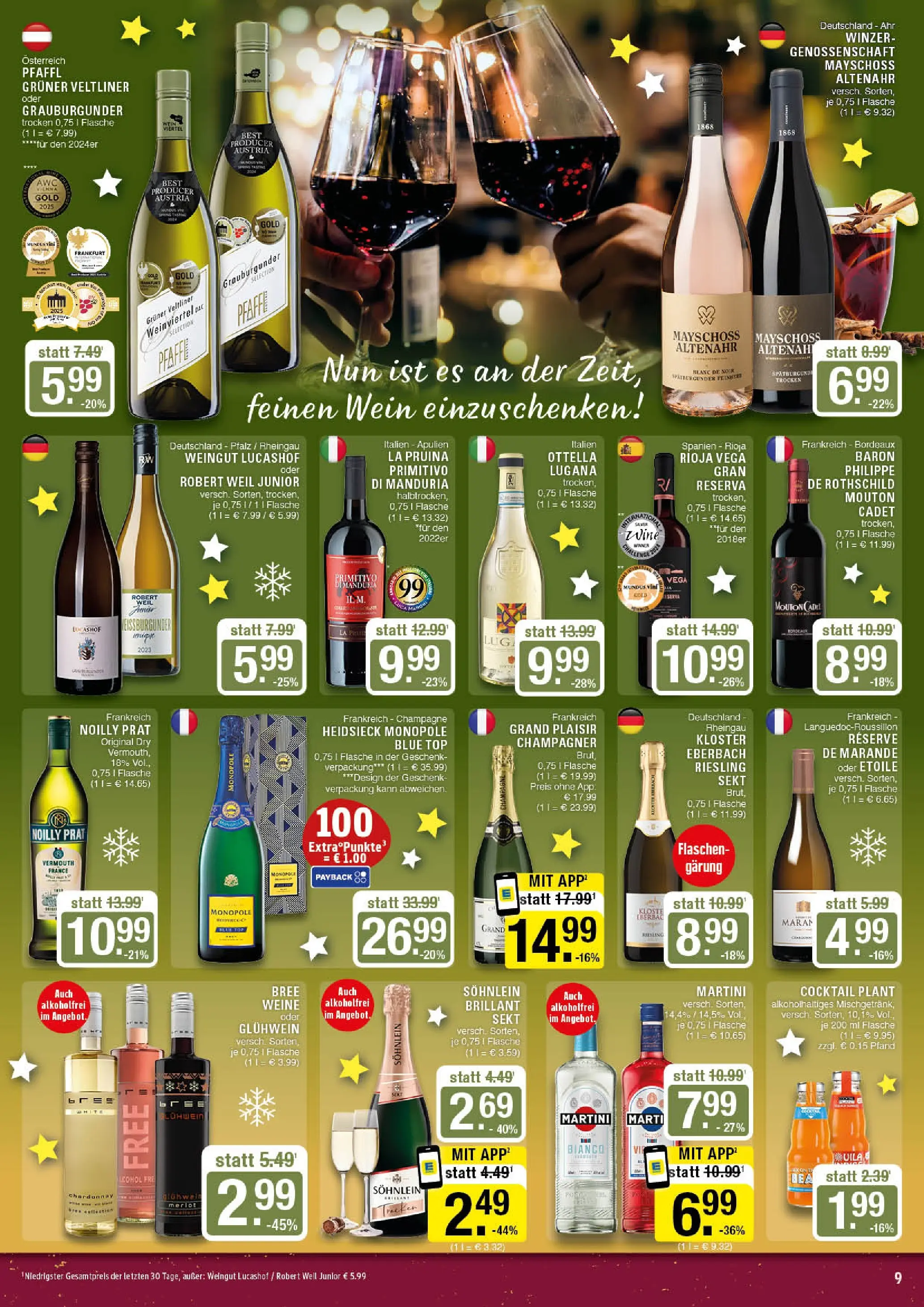 Edeka prospekt Marl	 (ab 07.12.2025) » Angebote Online | Seite: 9 | Produkte: Top, Martini, Bree, Wein