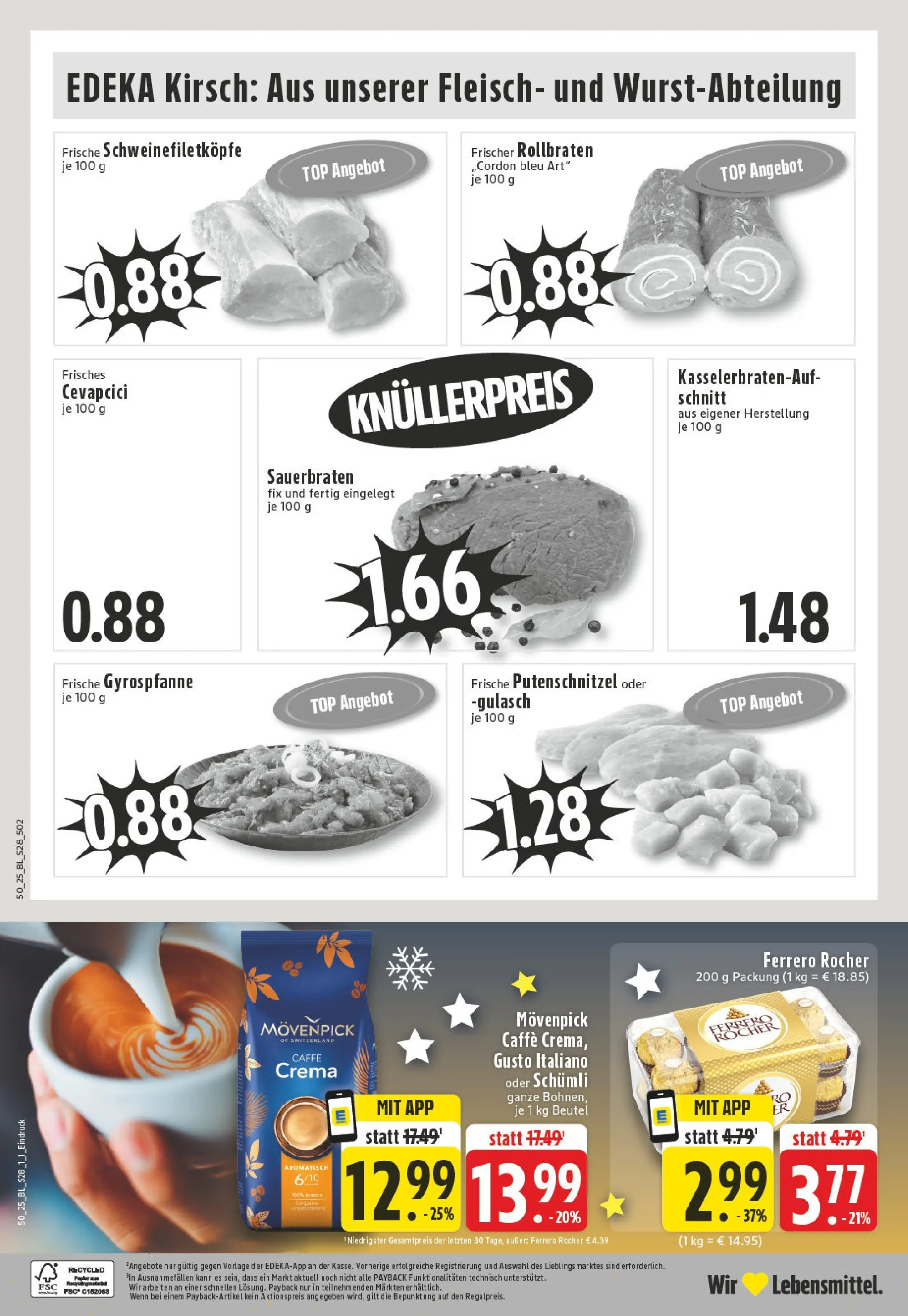 Edeka prospekt Hünxe-Drevenack	 (ab 07.12.2025) » Angebote Online | Seite: 30 | Produkte: Cevapcici, Gulasch, Putenschnitzel, Fleisch