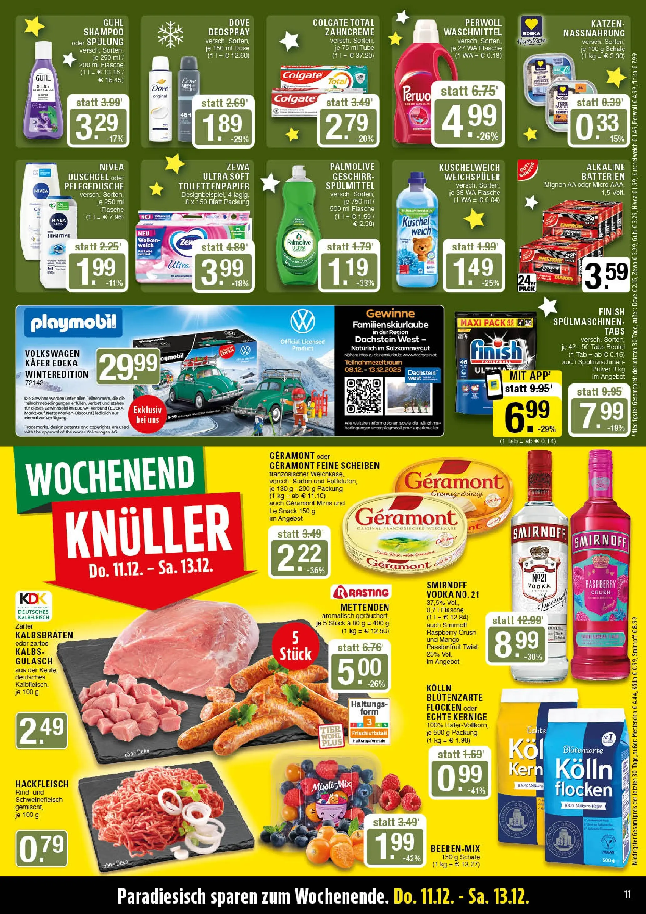 Edeka prospekt Marl	 (ab 07.12.2025) » Angebote Online | Seite: 11 | Produkte: Batterien, Perwoll, Gulasch, Hackfleisch