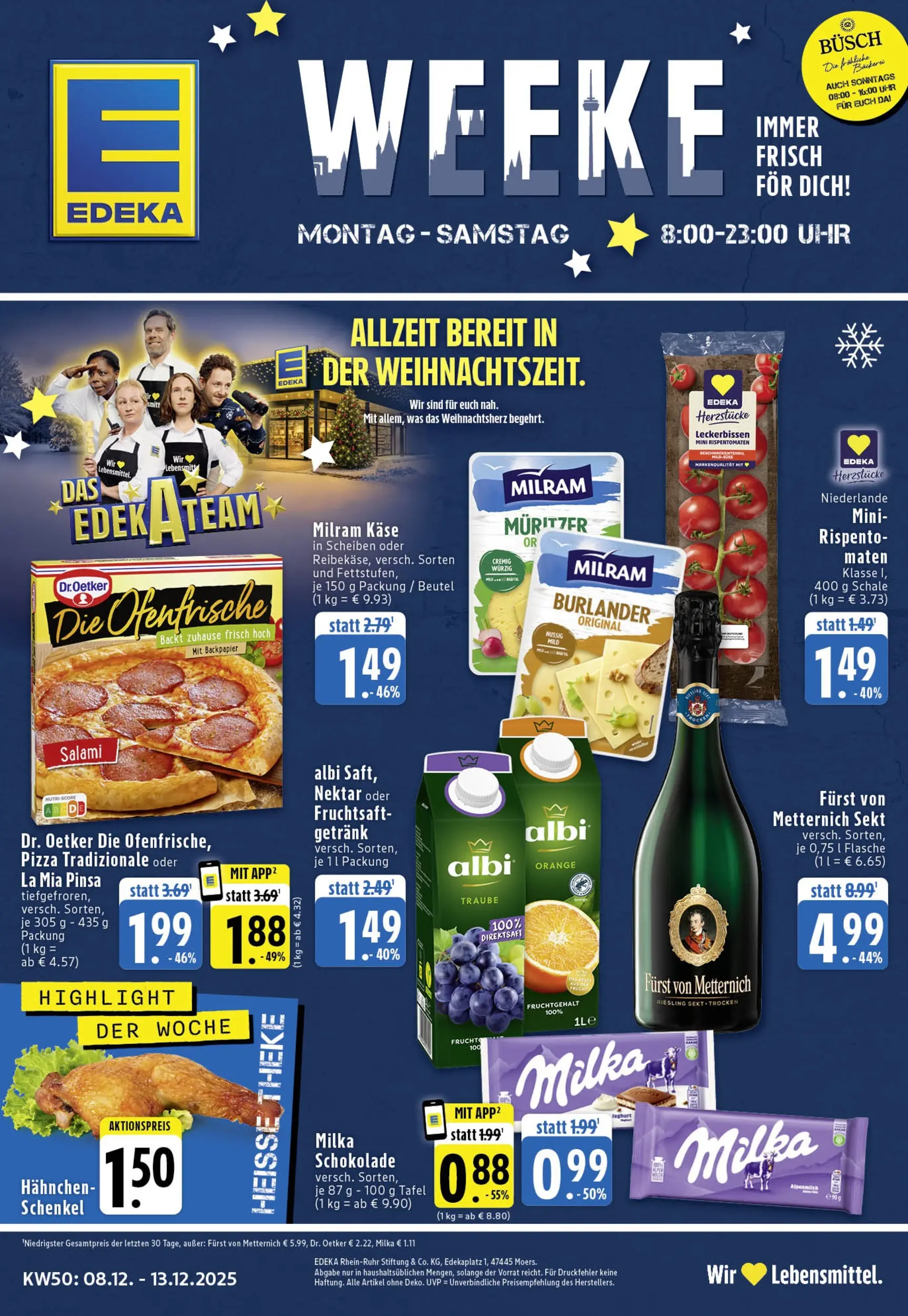 Edeka prospekt Köln	 (ab 07.12.2025) » Angebote Online | Seite: 1 | Produkte: Schokolade, Milram, Fruchtsaft, Uhr
