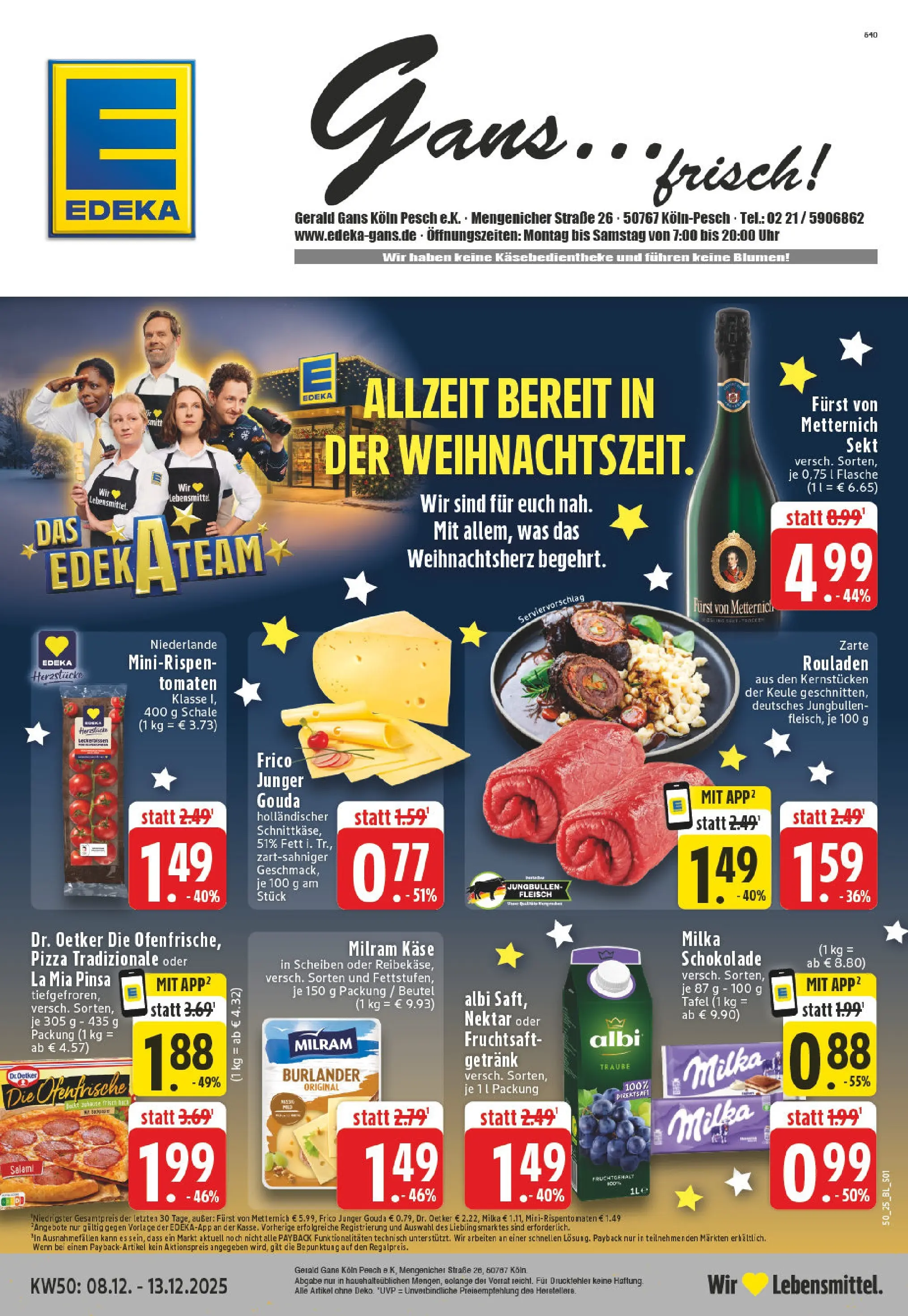 Edeka prospekt Köln	 (ab 07.12.2025) » Angebote Online | Seite: 1 | Produkte: Furst von metternich, Käse, Sekt, Gouda