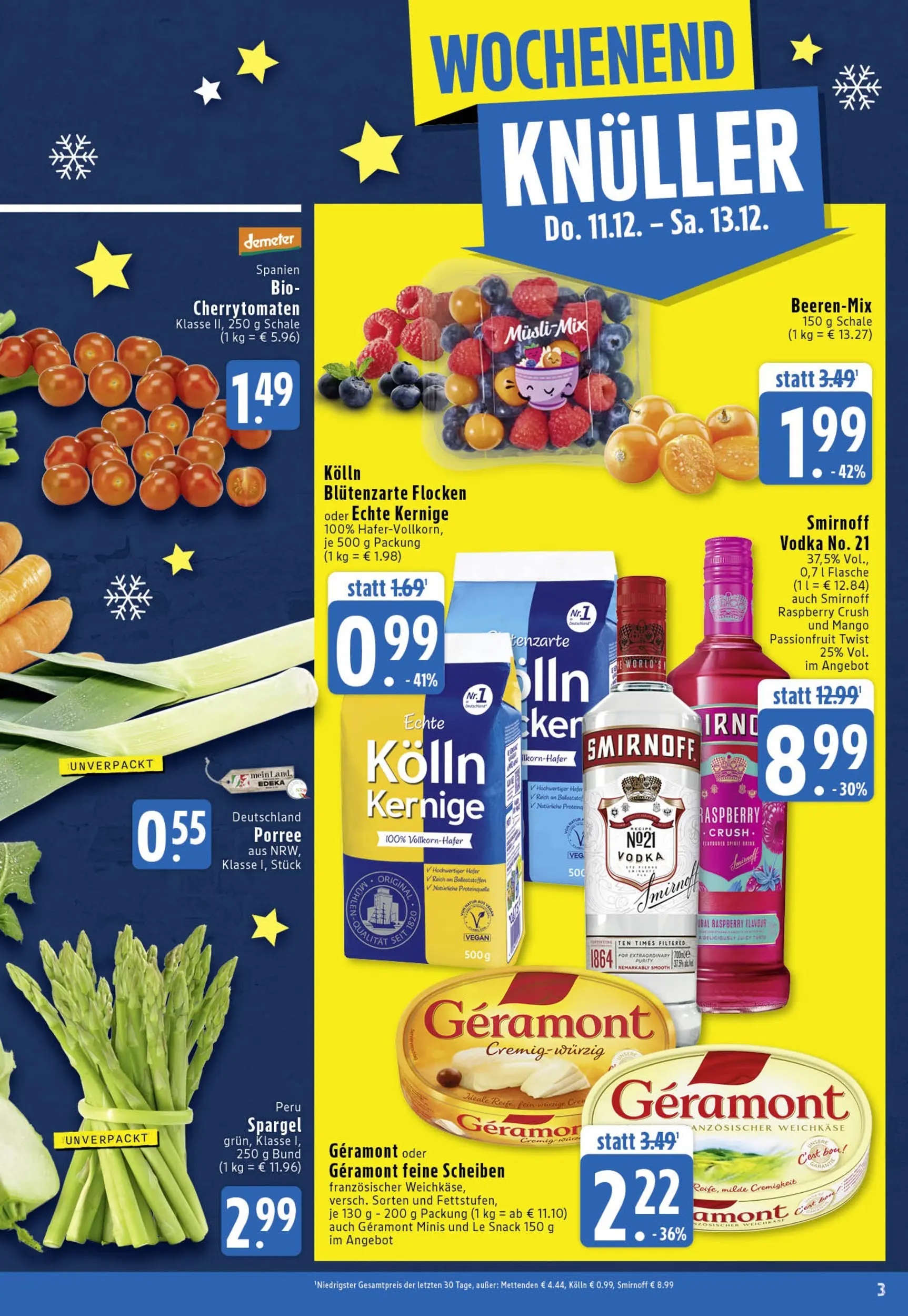 Edeka prospekt Köln	 (ab 07.12.2025) » Angebote Online | Seite: 3 | Produkte: Spargel, Mango, Smirnoff, Flocken