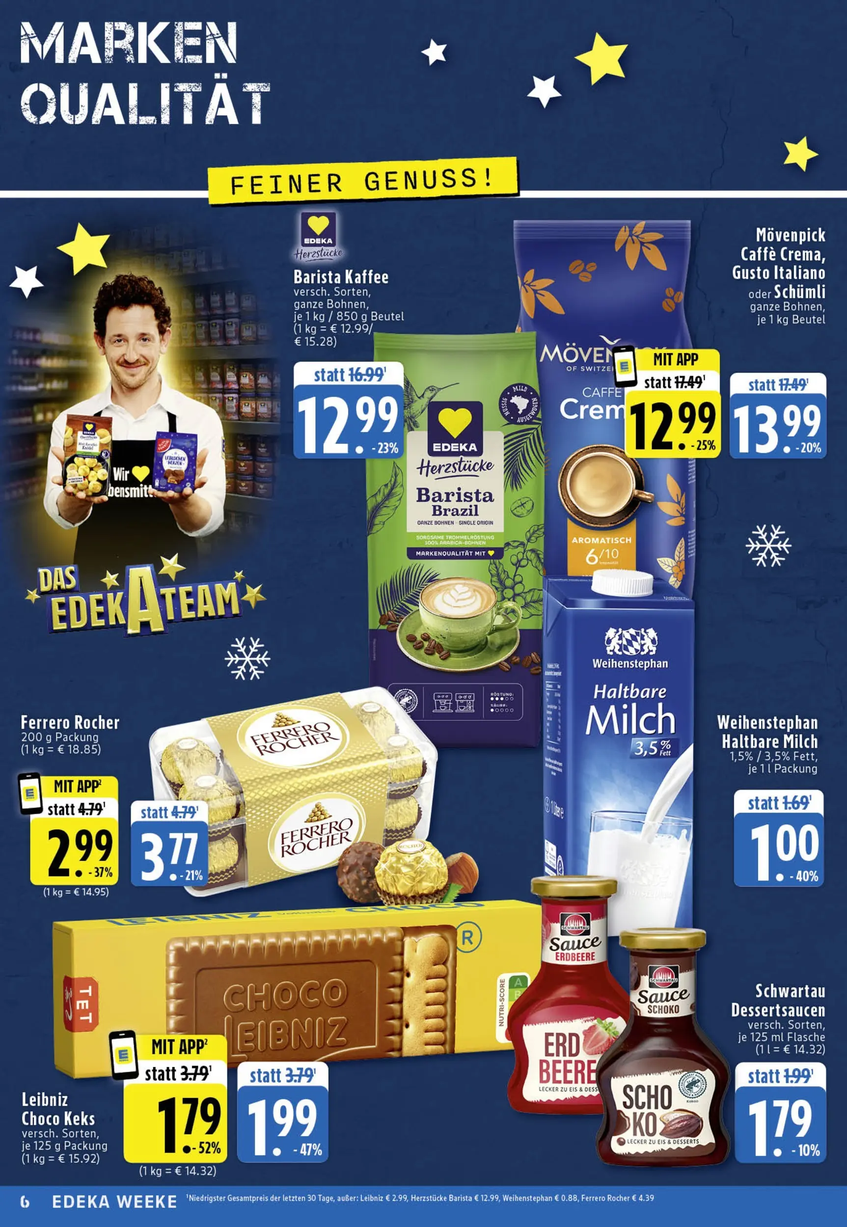 Edeka prospekt Köln	 (ab 07.12.2025) » Angebote Online | Seite: 6 | Produkte: Ferrero rocher, Milch, Haltbare milch, Eis